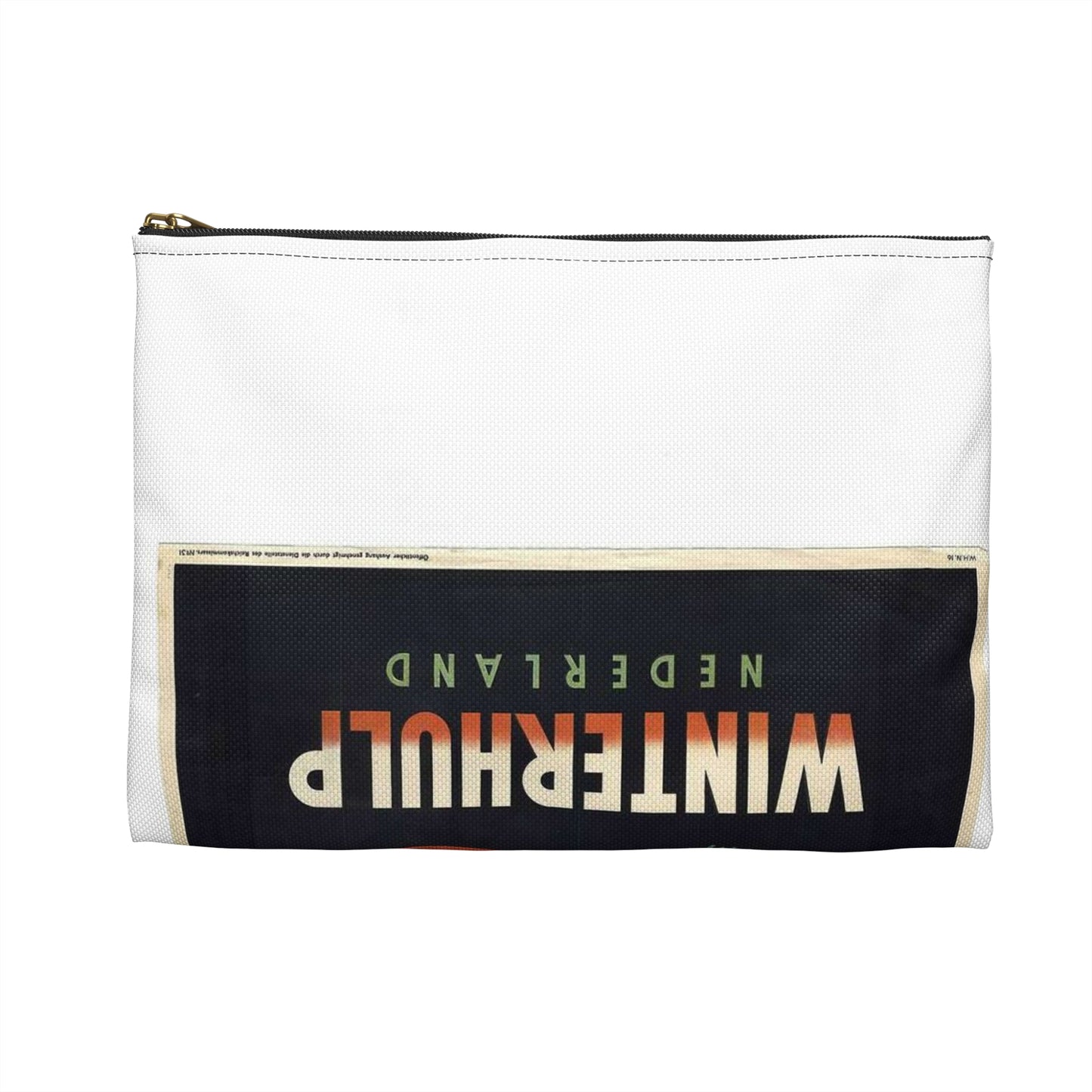 Poster Winterhulp Nederland collecte 22 en 23 december Large Organizer Pouch with Black Zipper