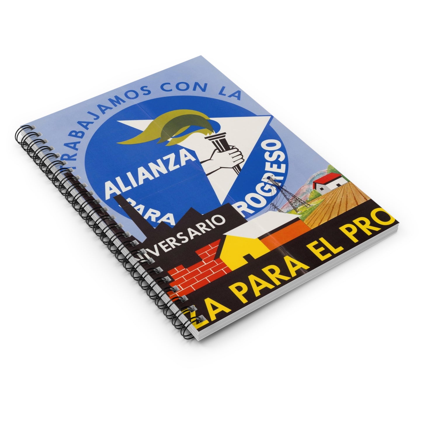 Alliance Posters, Cold War American Propaganda poster Spiral Bound Ruled Notebook with Printed Cover