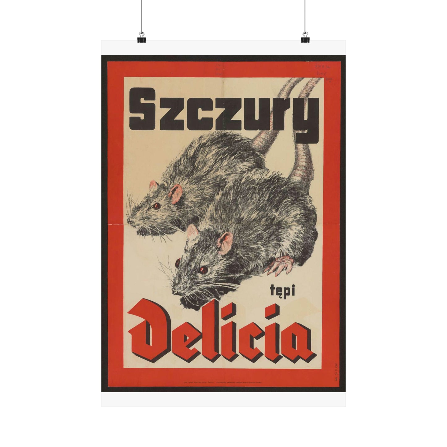 1940s poster - Szczury tępi Delicia High Quality Matte Wall Art Poster for Home, Office, Classroom