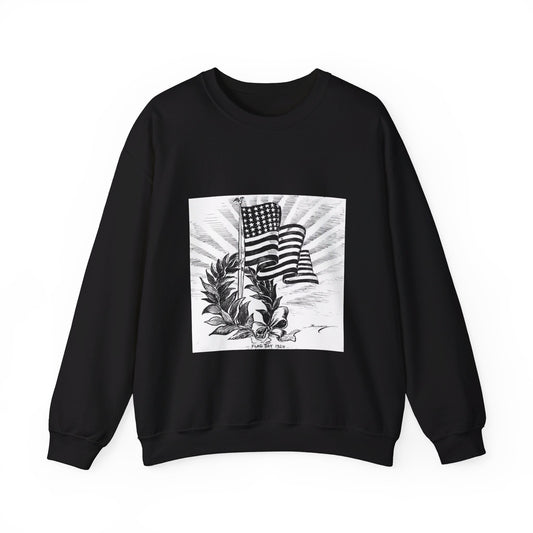 Flag Day, 1920 - Political cartoon, public domain image Black Heavy Blend Adult Crew Neck SweatShirt