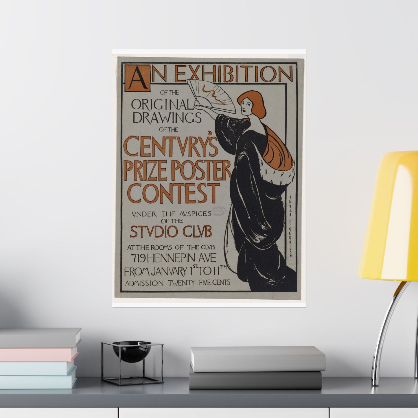 An exhibition of the original drawings of the Century's prize poster contest under the auspices of the Studio Club High Quality Matte Wall Art Poster for Home, Office, Classroom