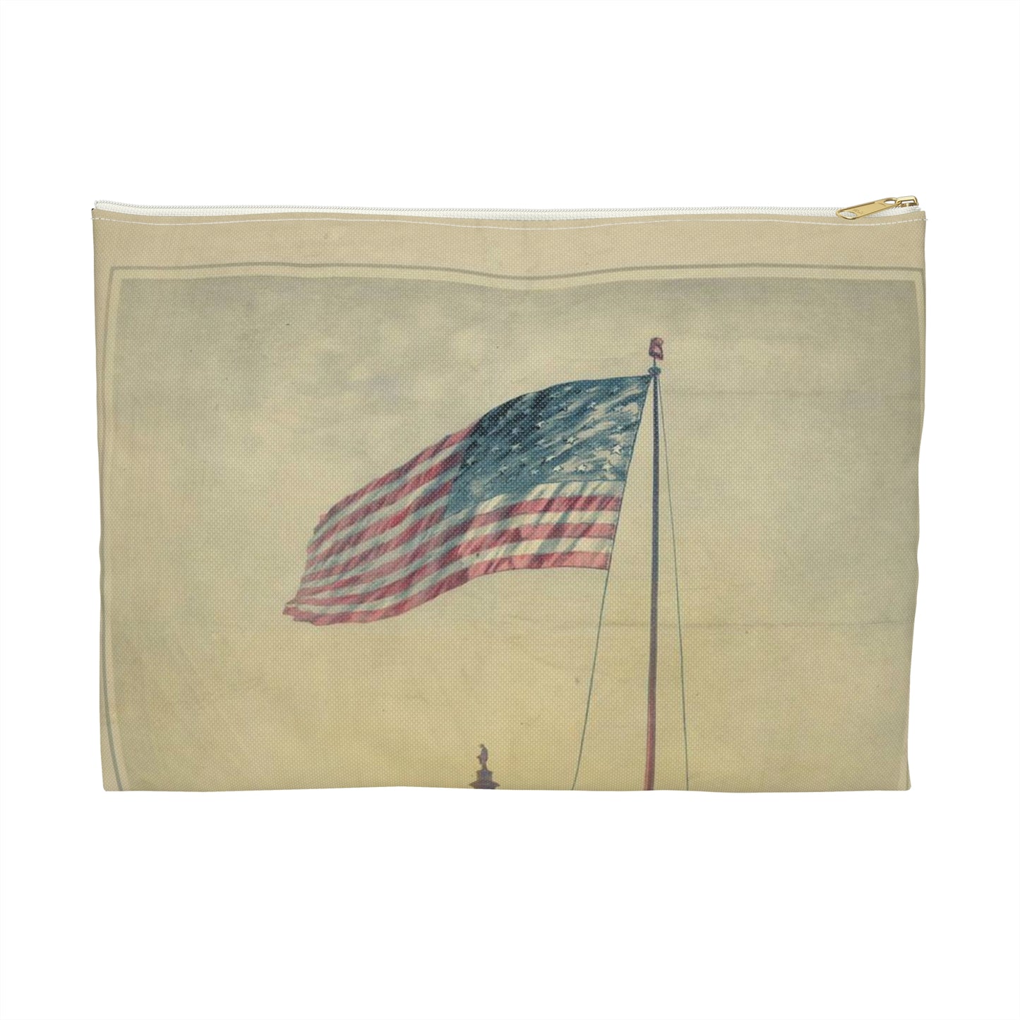 The flag that has waved one hundred years--A scene on the morning of the fourth day of July 1876 / Fabronius ; E.P. & L. Restein's oilchromo, Philadelphia. ; National Chromo Co. pub., Philadelphia. Large Organizer Pouch with Black Zipper