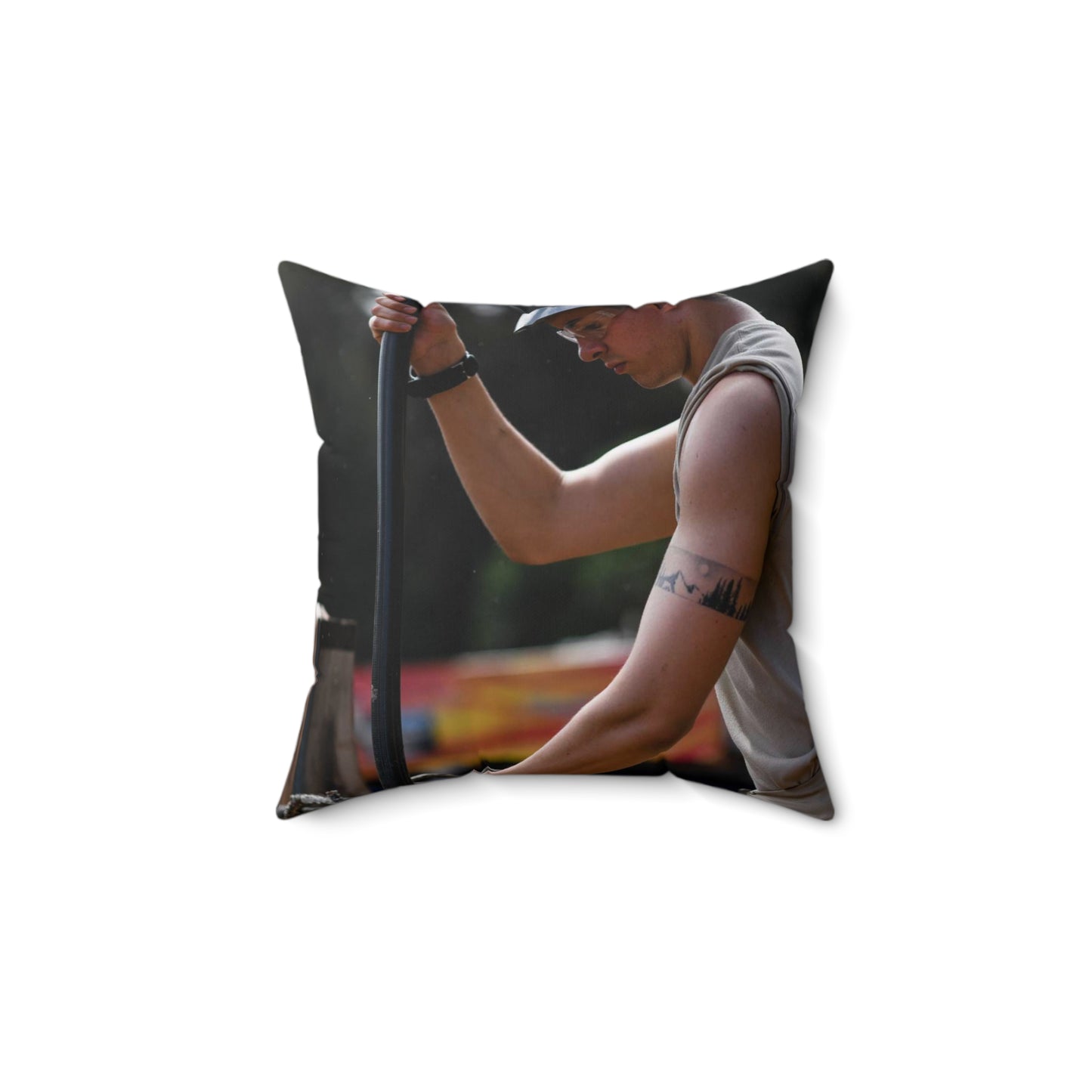 Jayson Potteiger, 138th Civil Engineer Squadron engineering Decorative Accent Square Pillow