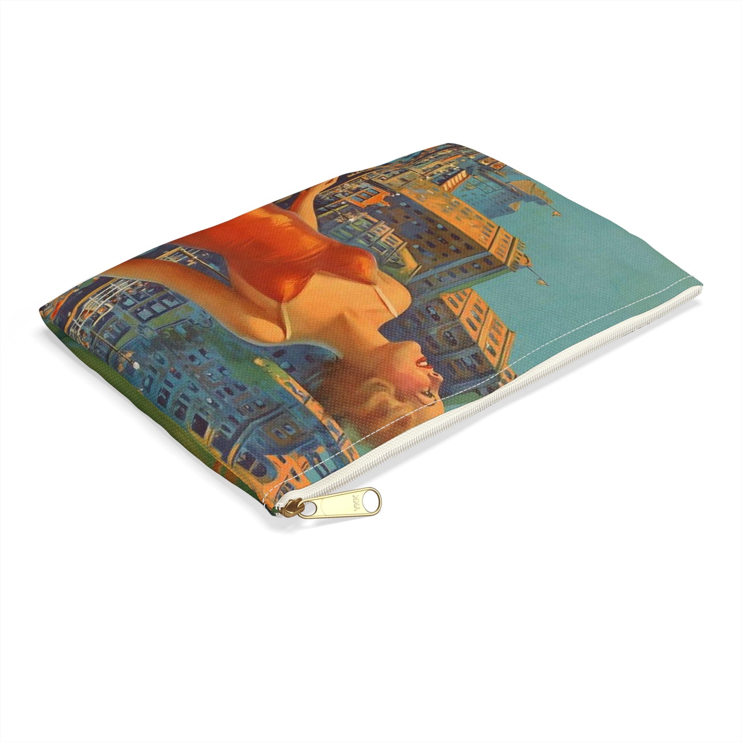 Atlantic City— America’s All-Year Resort, Pennsylvania Railroad, painting by Edward Mason Eggleston Large Organizer Pouch with Black Zipper