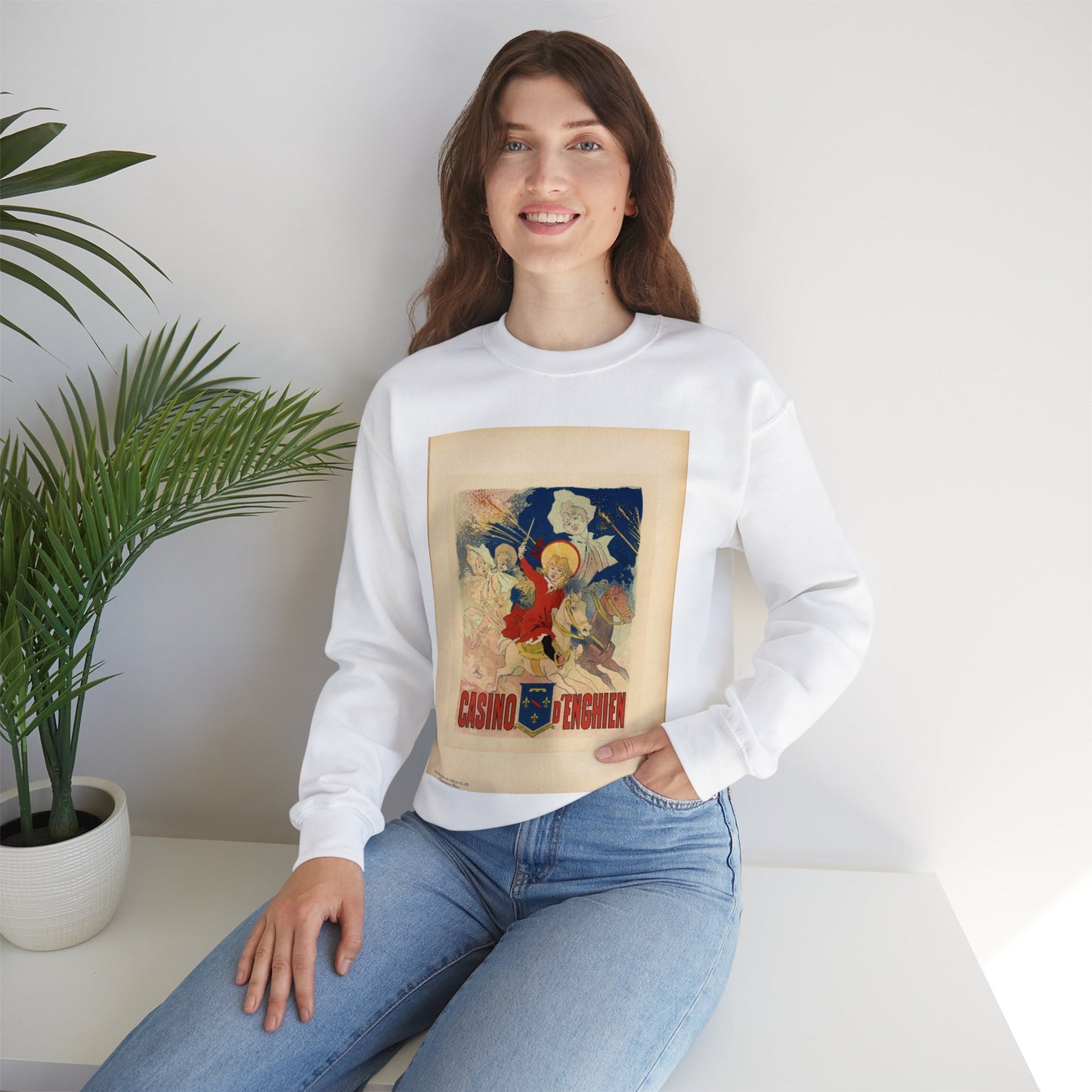 Maîtres de l'affiche V 3 - Pl 129 - Jules Chéret White Heavy Blend Adult Crew Neck SweatShirt