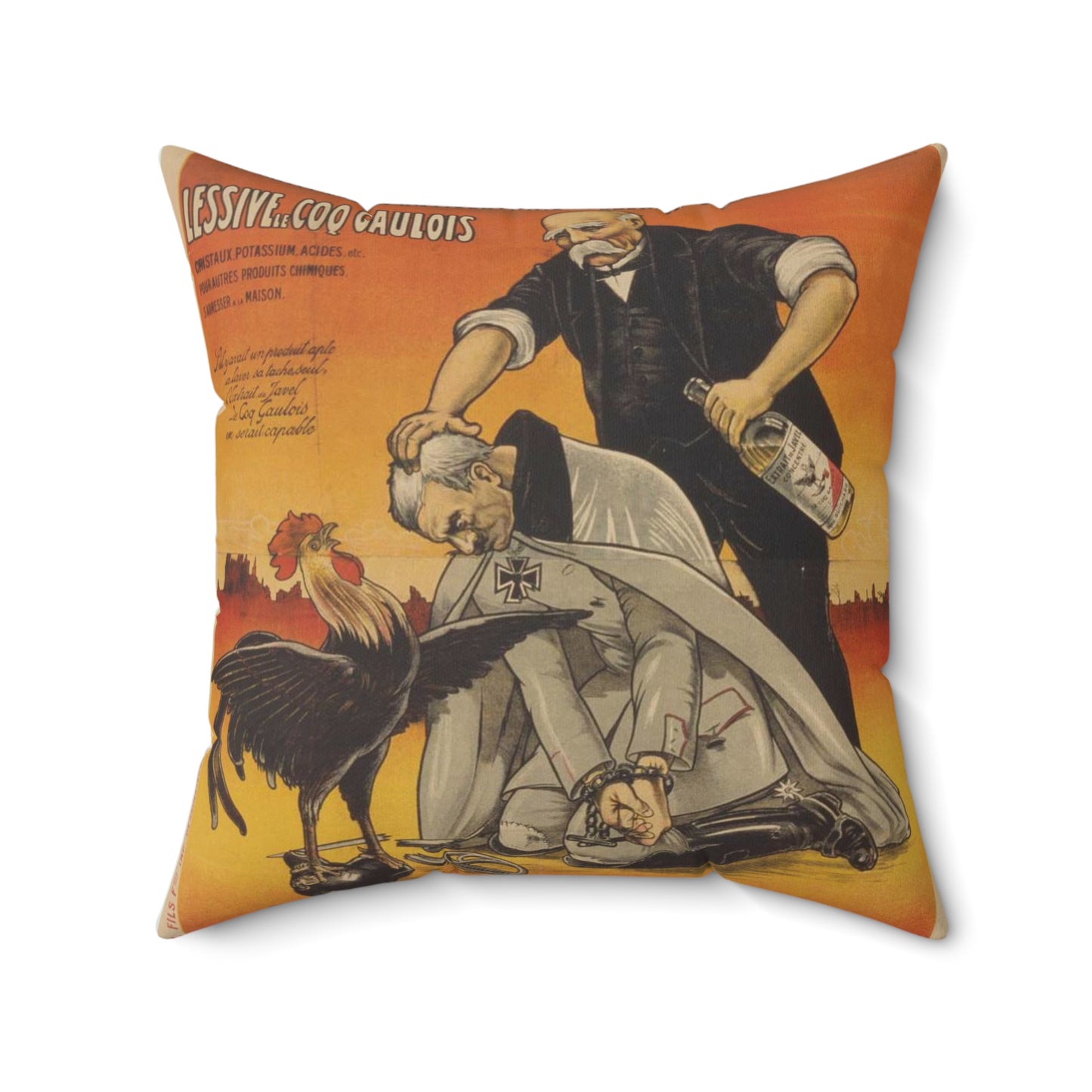 Extrait de Javel le Coq Gaulois . . . R[ené] Guichard Decorative Accent Square Pillow