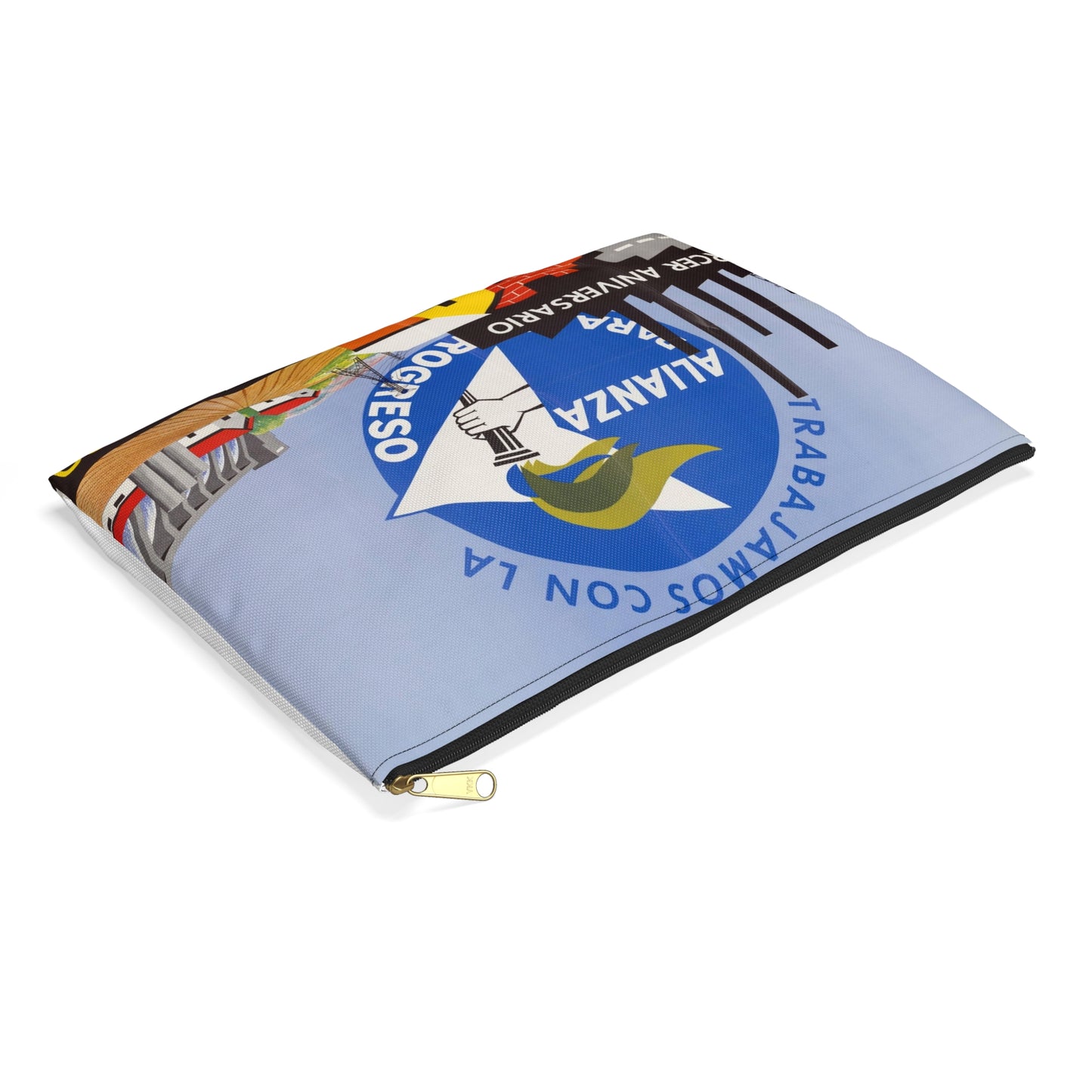 Alliance Posters, Cold War American Propaganda poster Large Organizer Pouch with Black Zipper