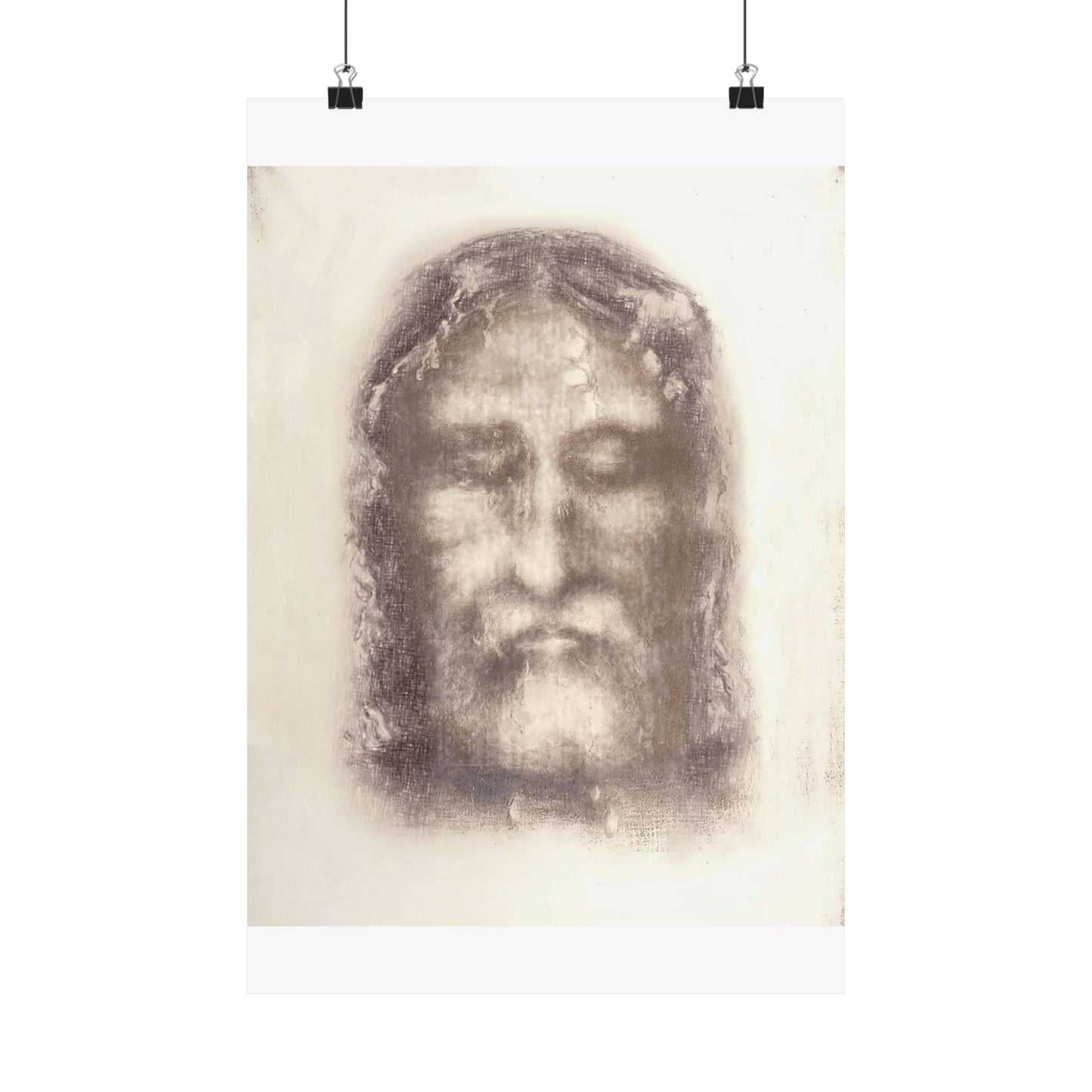 Holy Face of Jesus from Shroud of Turin (1909) High Quality Matte Wall Art Poster for Home, Office, Classroom