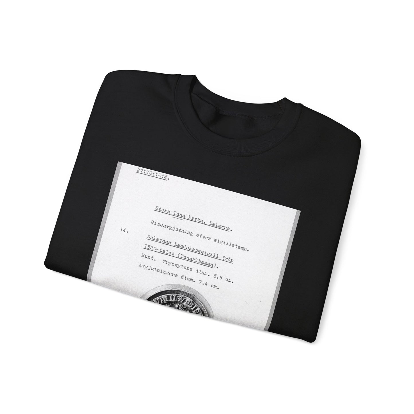 sigill (Dalarnas Landskapssigill från 1520-talet) Black Heavy Blend Adult Crew Neck SweatShirt
