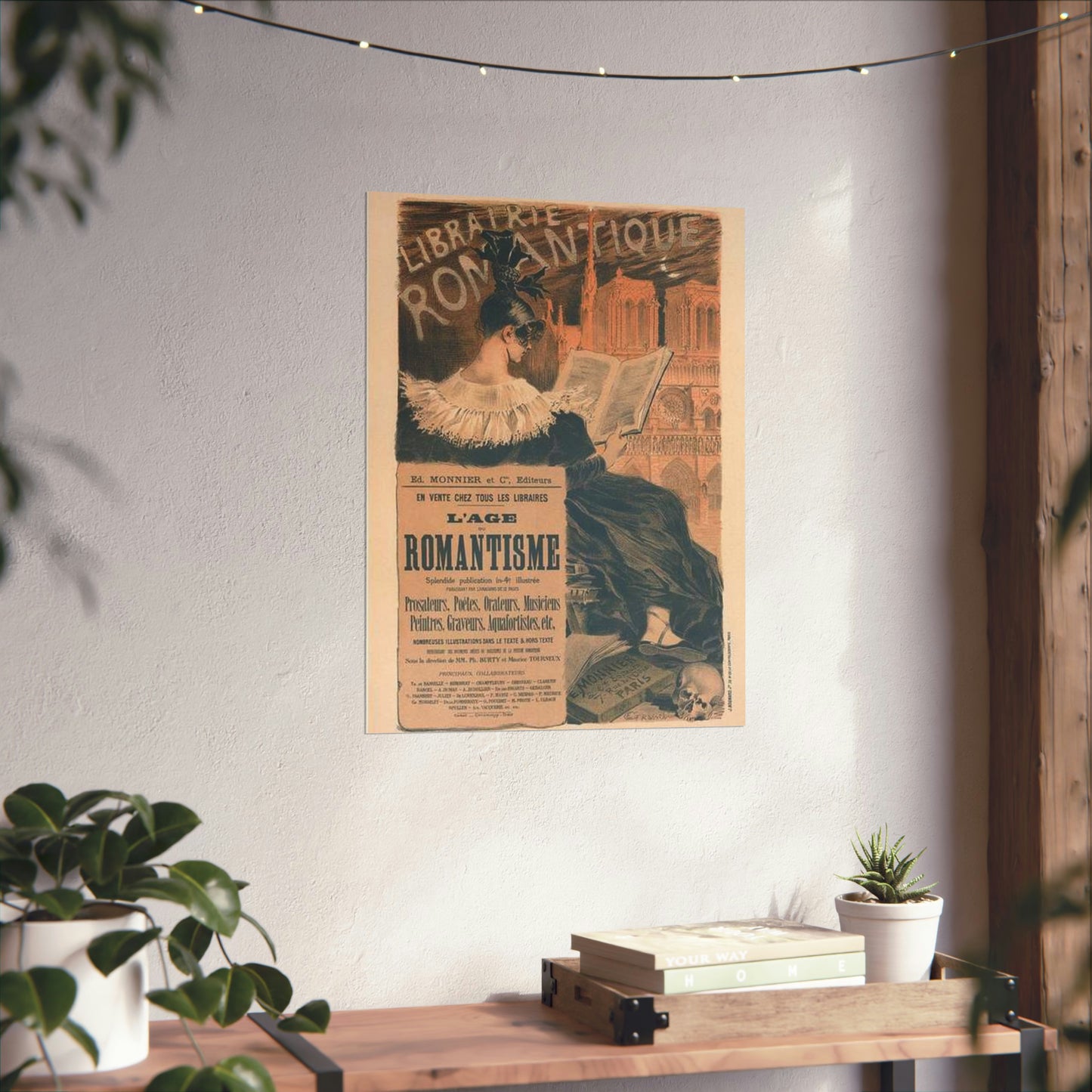 Affiche pour la "Librairie Romantique". High Quality Matte Wall Art Poster for Home, Office, Classroom