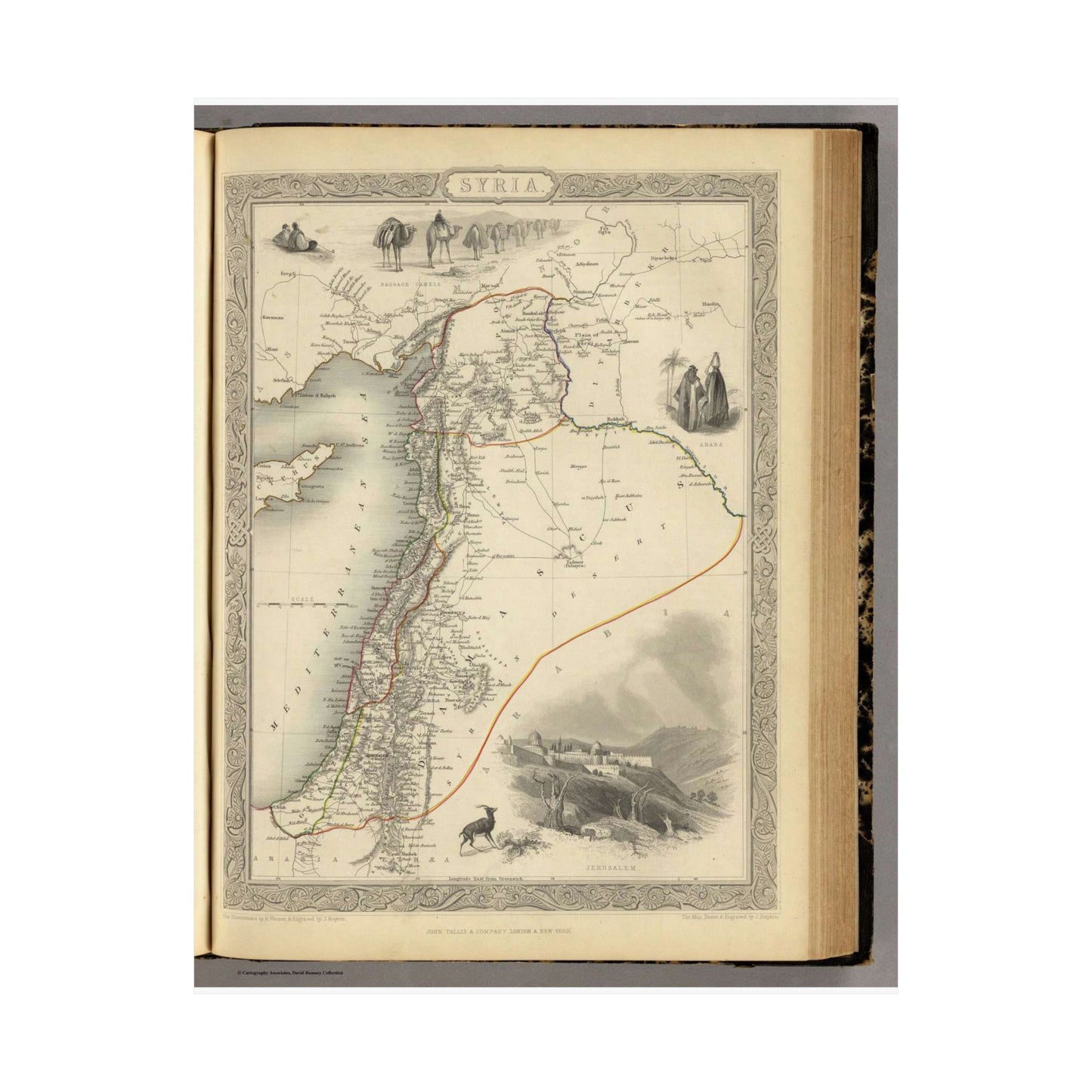 1851 Henry Warren Map of Syria - Public domain old map High Quality Matte Wall Art Poster for Home, Office, Classroom
