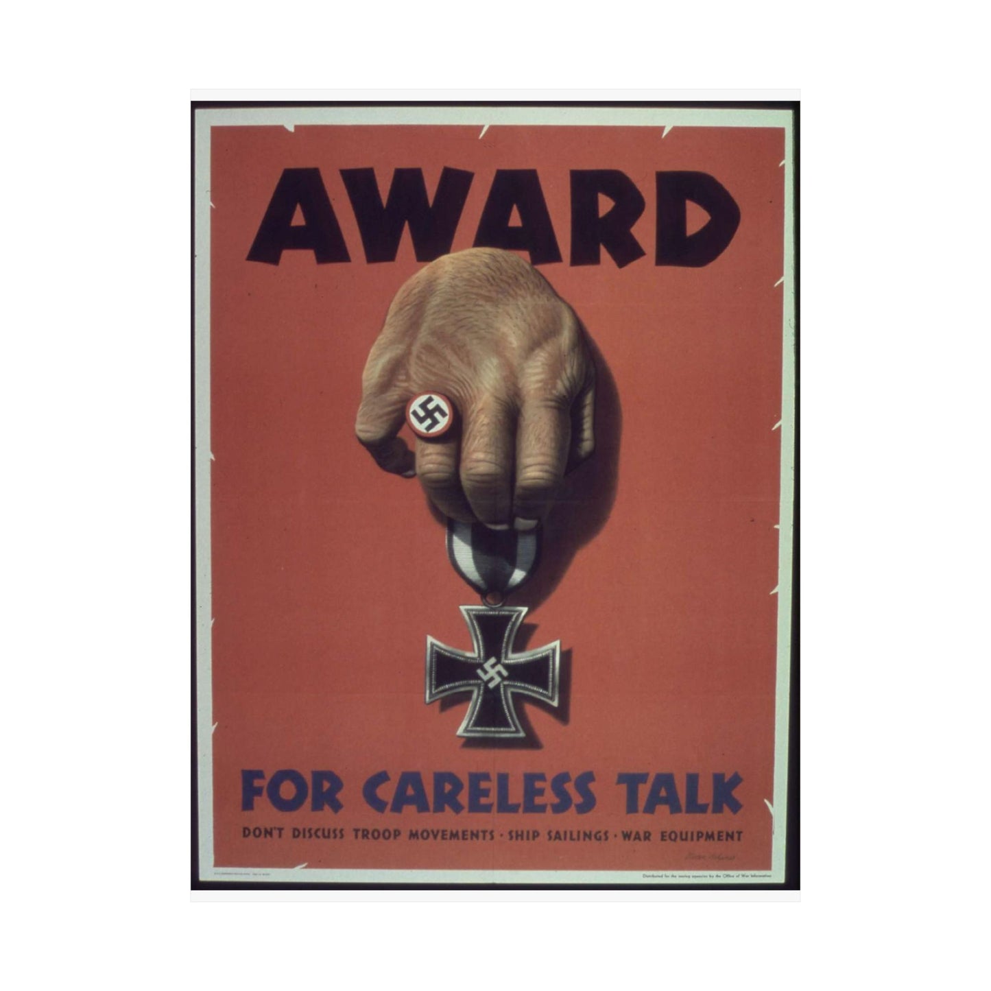 "Award for careless talk" - NARA - 513602 High Quality Matte Wall Art Poster for Home, Office, Classroom