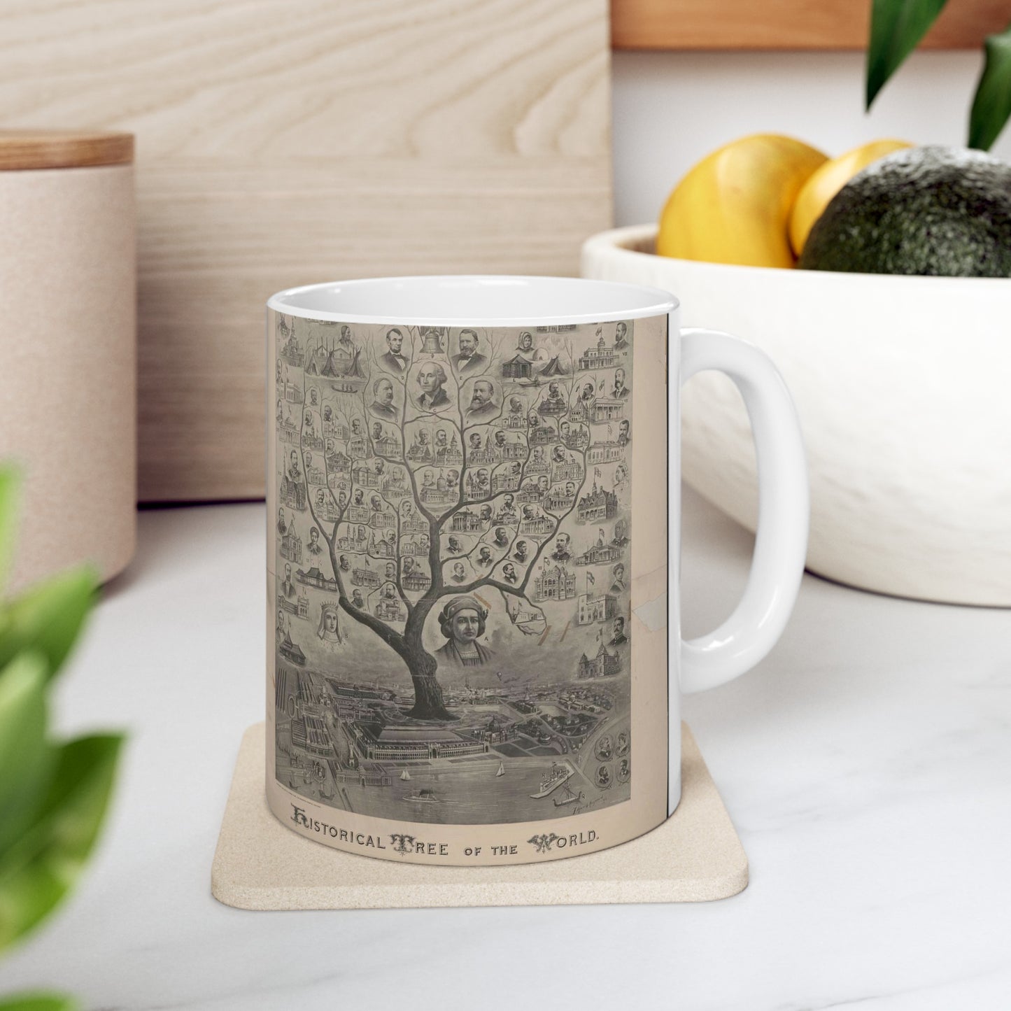 Historical tree of the world - Public domain graphic arts, Library of Congress Beautiful Novelty Ceramic Coffee Mug 11oz