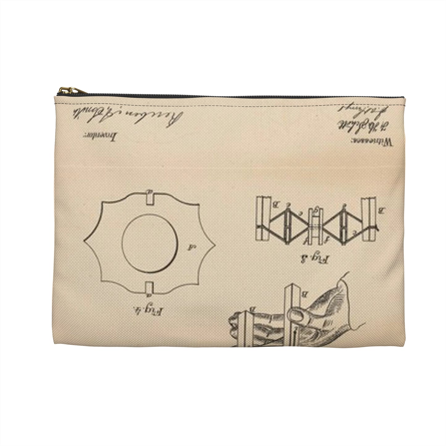 Patent drawing - for a Toy Gymnast Public domain  image Large Organizer Pouch with Black Zipper