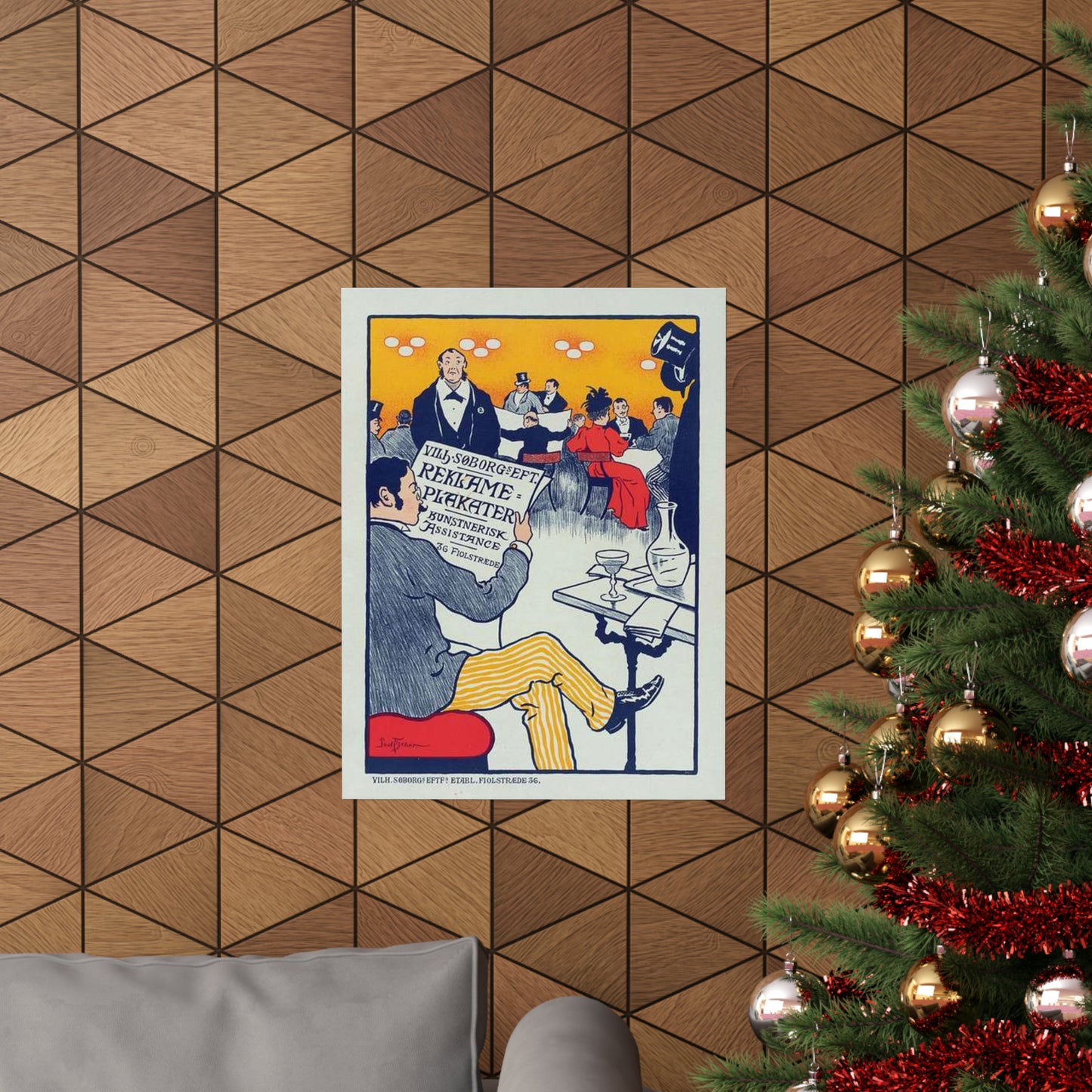 Affiche danoise pour les "Affiches artistiques Wilh. Söborg". High Quality Matte Wall Art Poster for Home, Office, Classroom