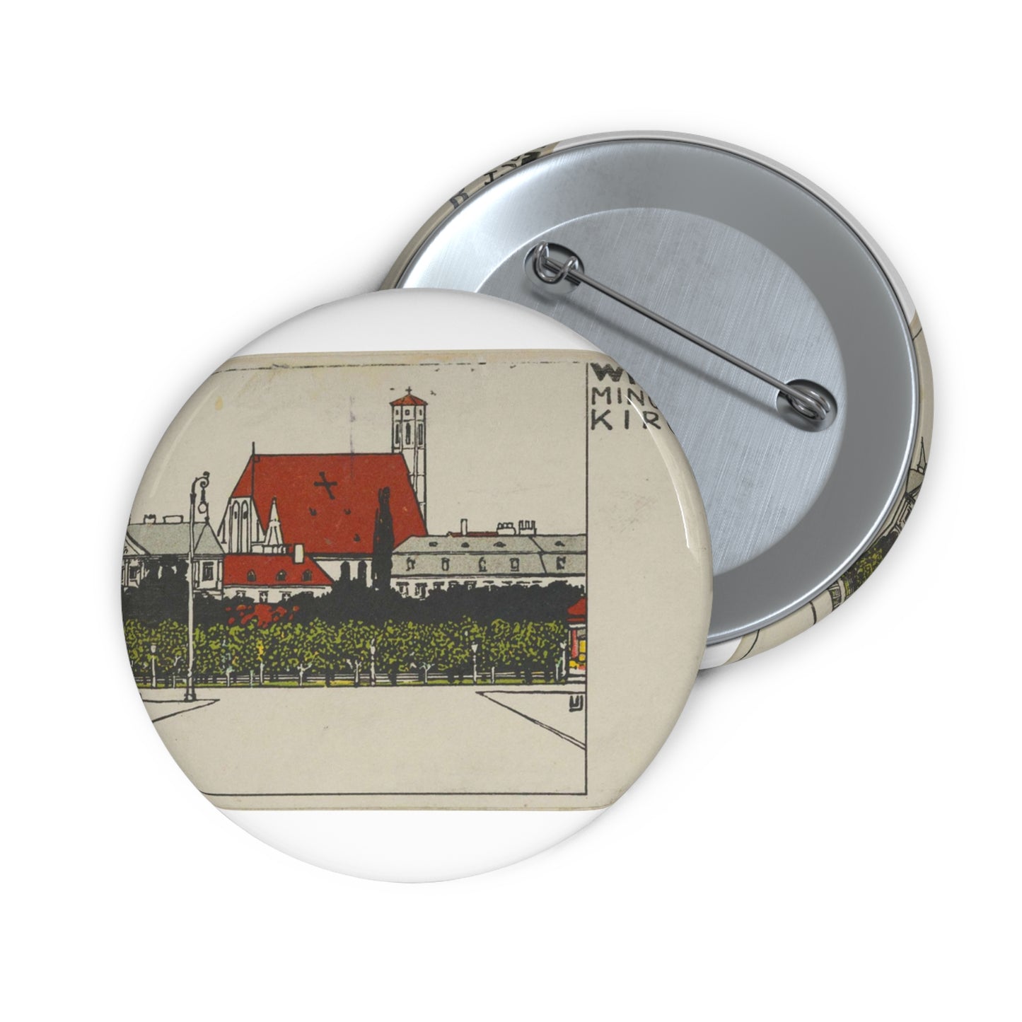 Vienna- Minorite Church (Wien- Die Minoriten Kirche) MET DP844339 Pin Buttons with Crisp Design