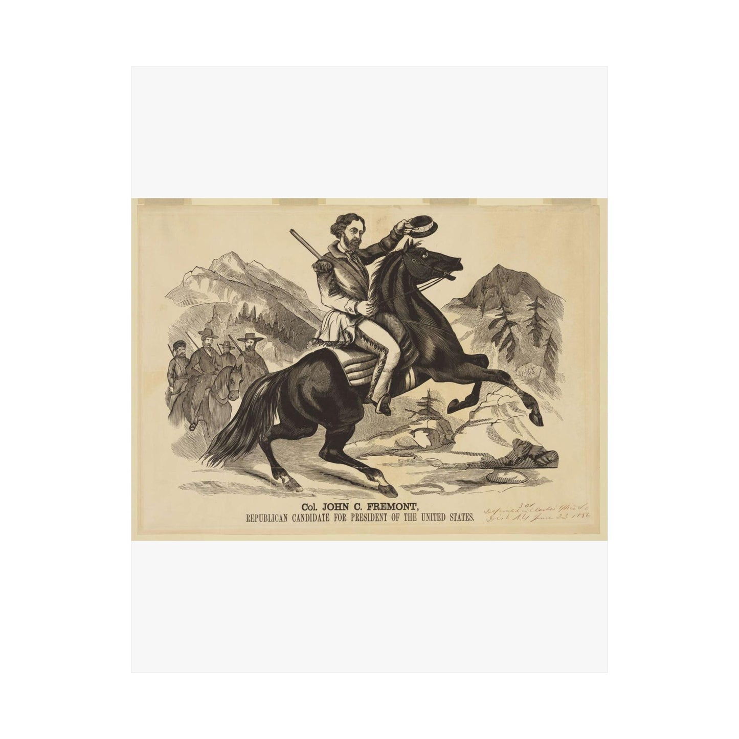 Col. John C. Fremont, Republican candidate for the President of the United States High Quality Matte Wall Art Poster for Home, Office, Classroom