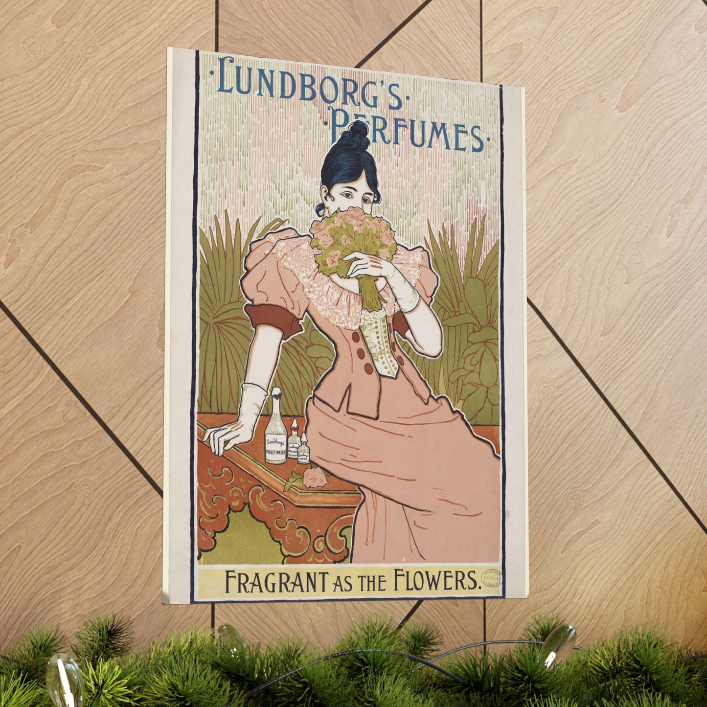 Lundborg's perfumes, Art Nouveau poster High Quality Matte Wall Art Poster for Home, Office, Classroom