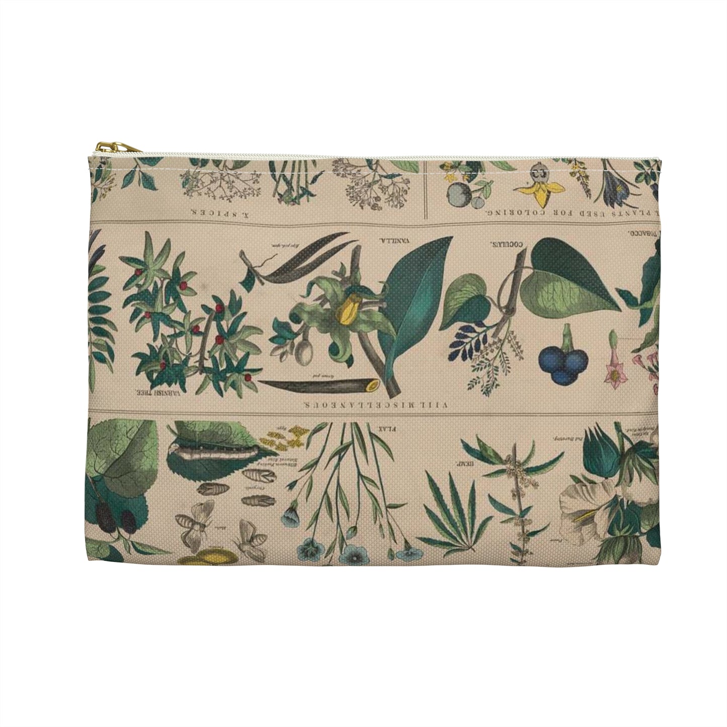 School and family charts, accompanied by a manual of object lessons and elementary instruction, by Marcius Willson and N.A. Calkins. No. XXII. Botanical: economical uses of plants-continued Large Organizer Pouch with Black Zipper