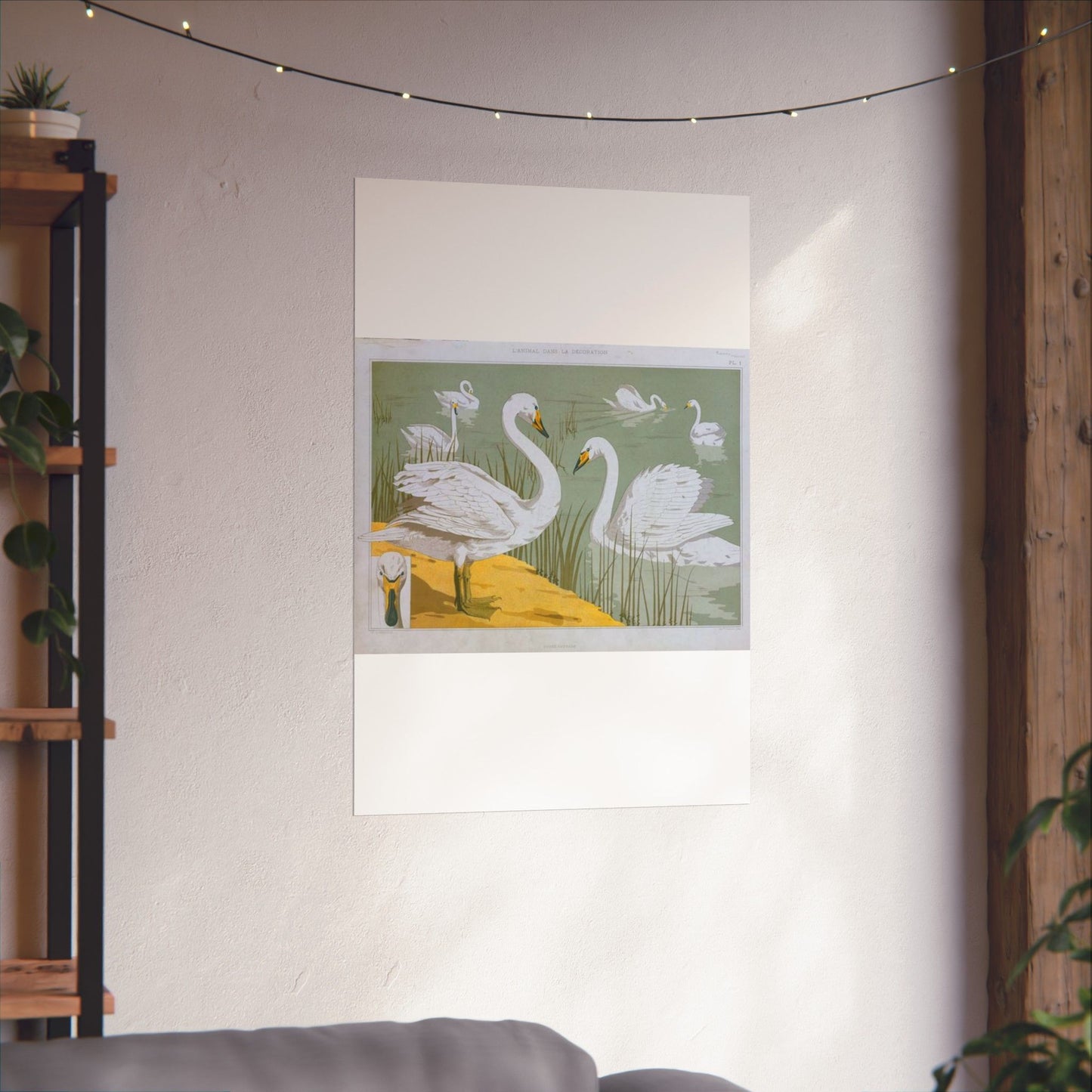 Cygne sauvage - Art nouveau public domain image High Quality Matte Wall Art Poster for Home, Office, Classroom