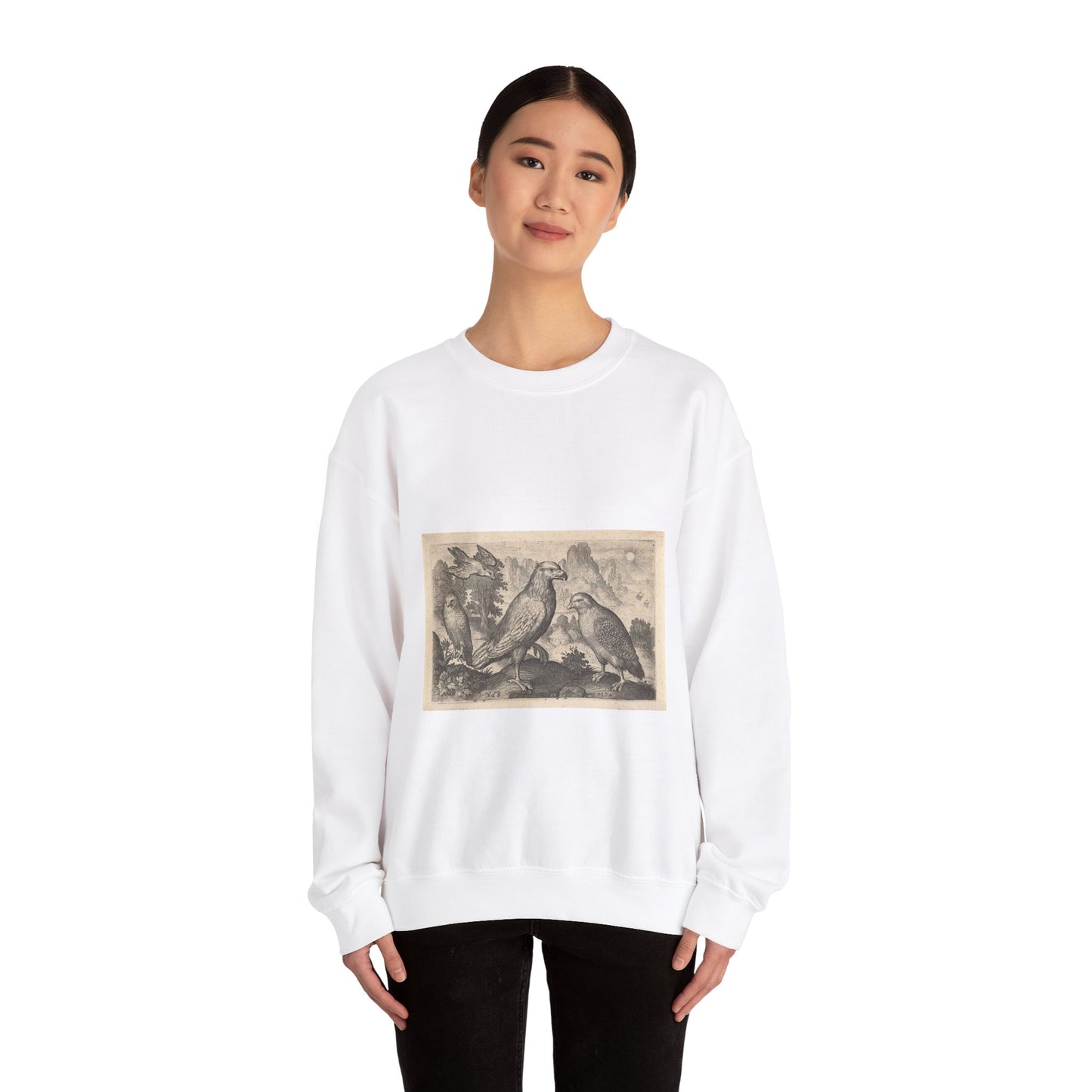 Abraham de Bruyn - Arend en andere roofvogels White Heavy Blend Adult Crew Neck SweatShirt