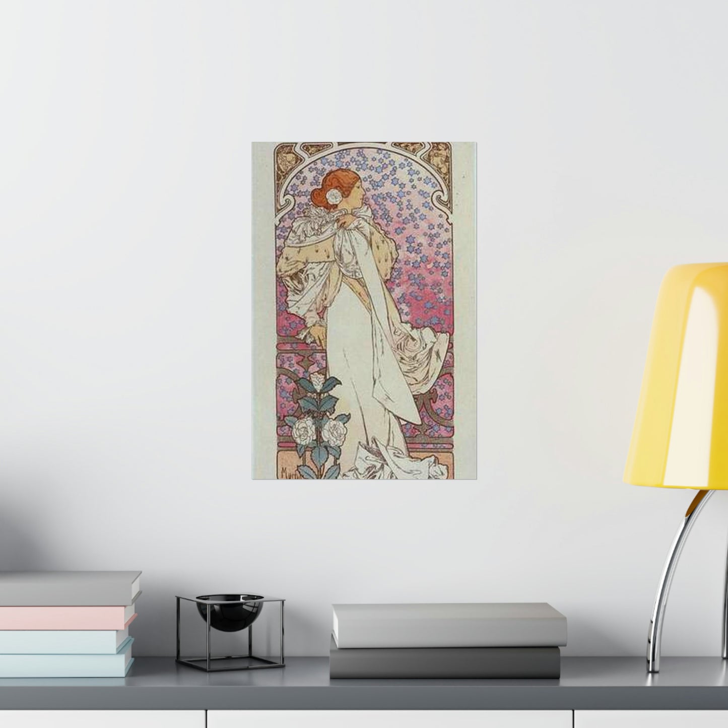 Affiche pour le Théâtre de la Renaissance, "la Dame aux Camélias". High Quality Matte Wall Art Poster for Home, Office, Classroom