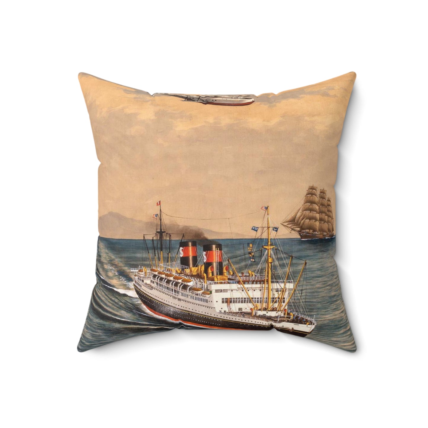 The China Clippers, by H. Shimidzu Decorative Accent Square Pillow