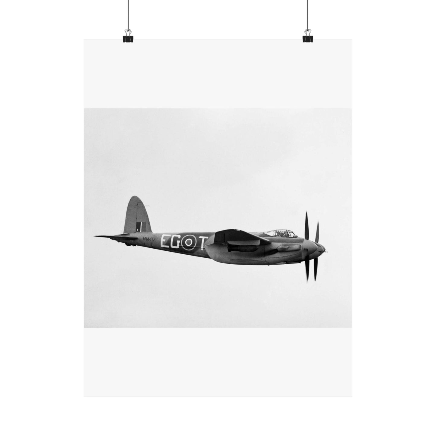 De Havilland Mosquito FB Mk VI of No. 487 Squadron RNZAF based at Hunsdon, Hertfordshire, 28 February 1944. CH12415 High Quality Matte Wall Art Poster for Home, Office, Classroom