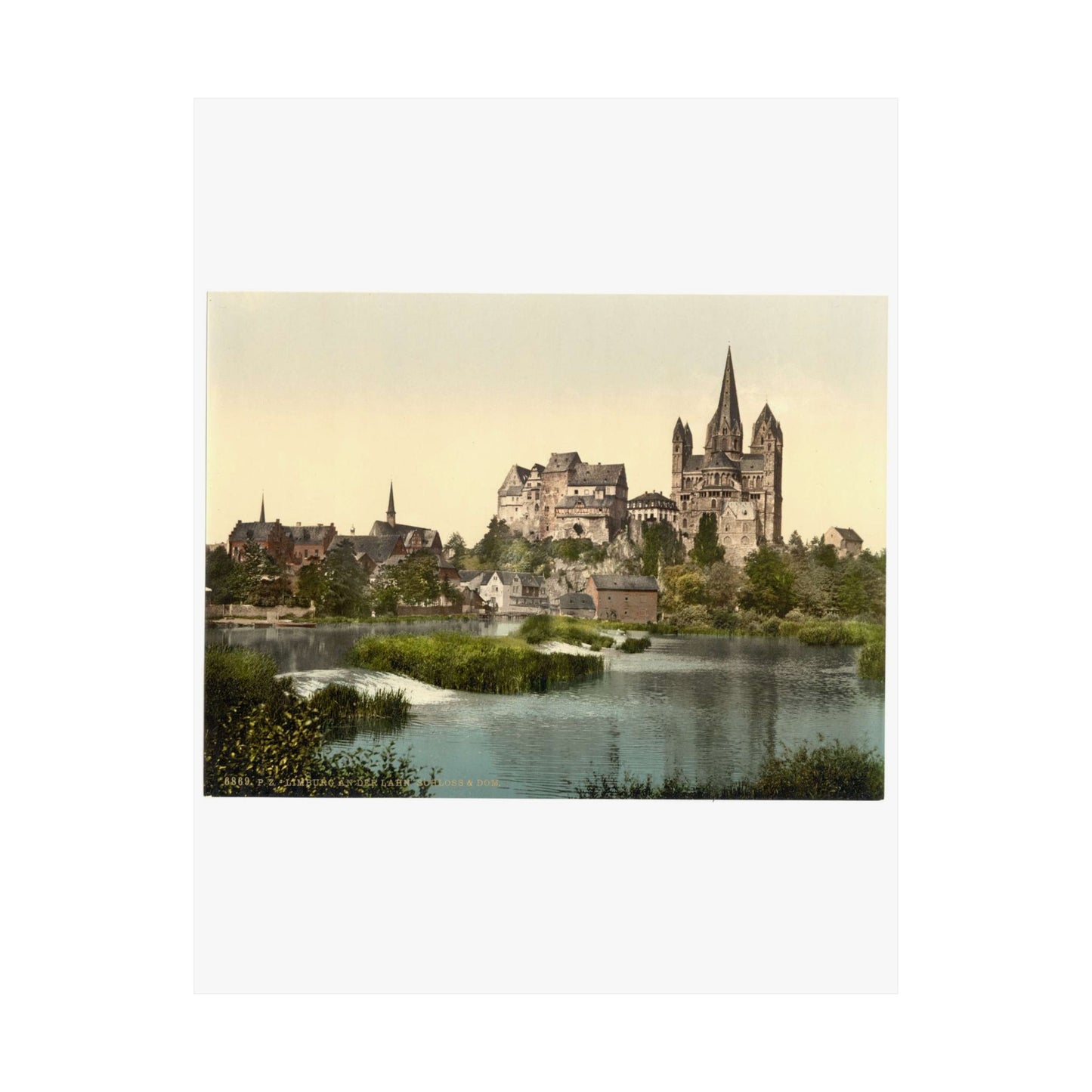 [Castle and cathedral, Limburg (i.e., Limburg an der Lahn), Hesse-Nassau, Germany] High Quality Matte Wall Art Poster for Home, Office, Classroom