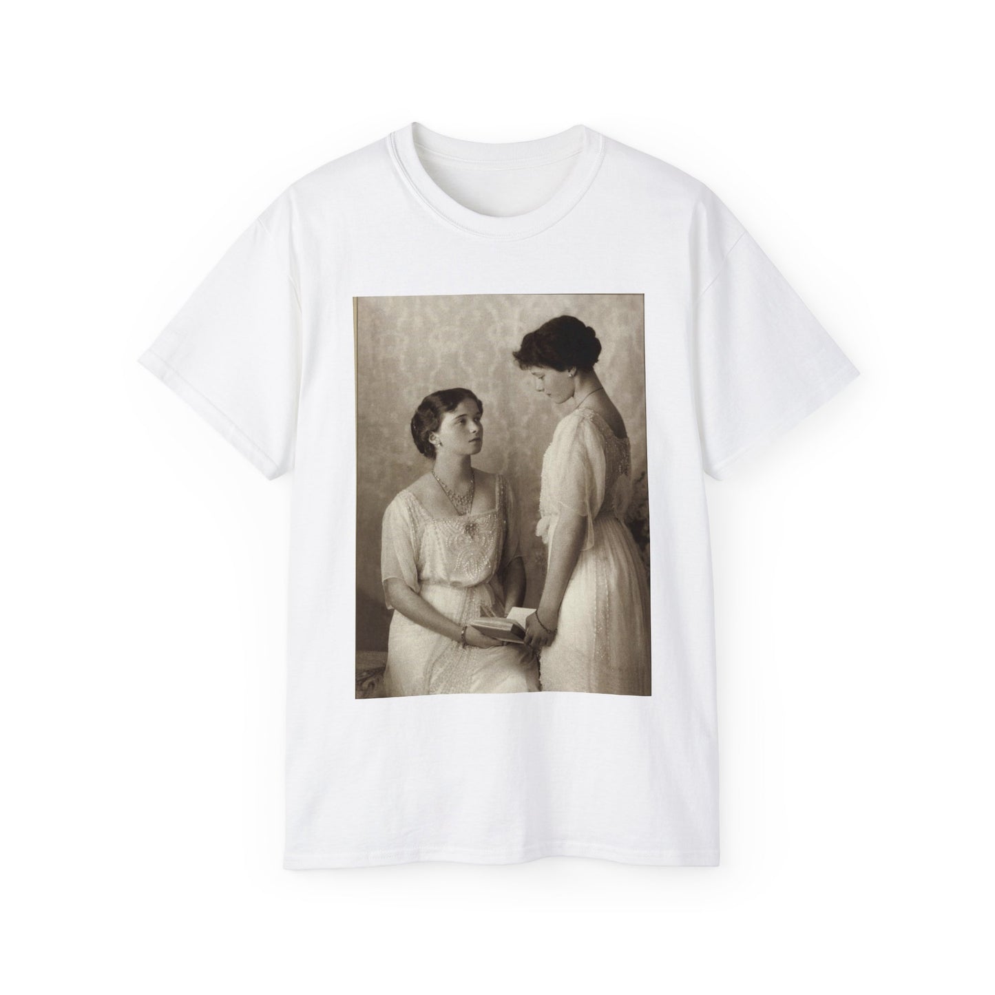 Grand Duchesses Olga and Tatiana. 1913. White T-Shirt Gildan 2000 Cotton Unisex