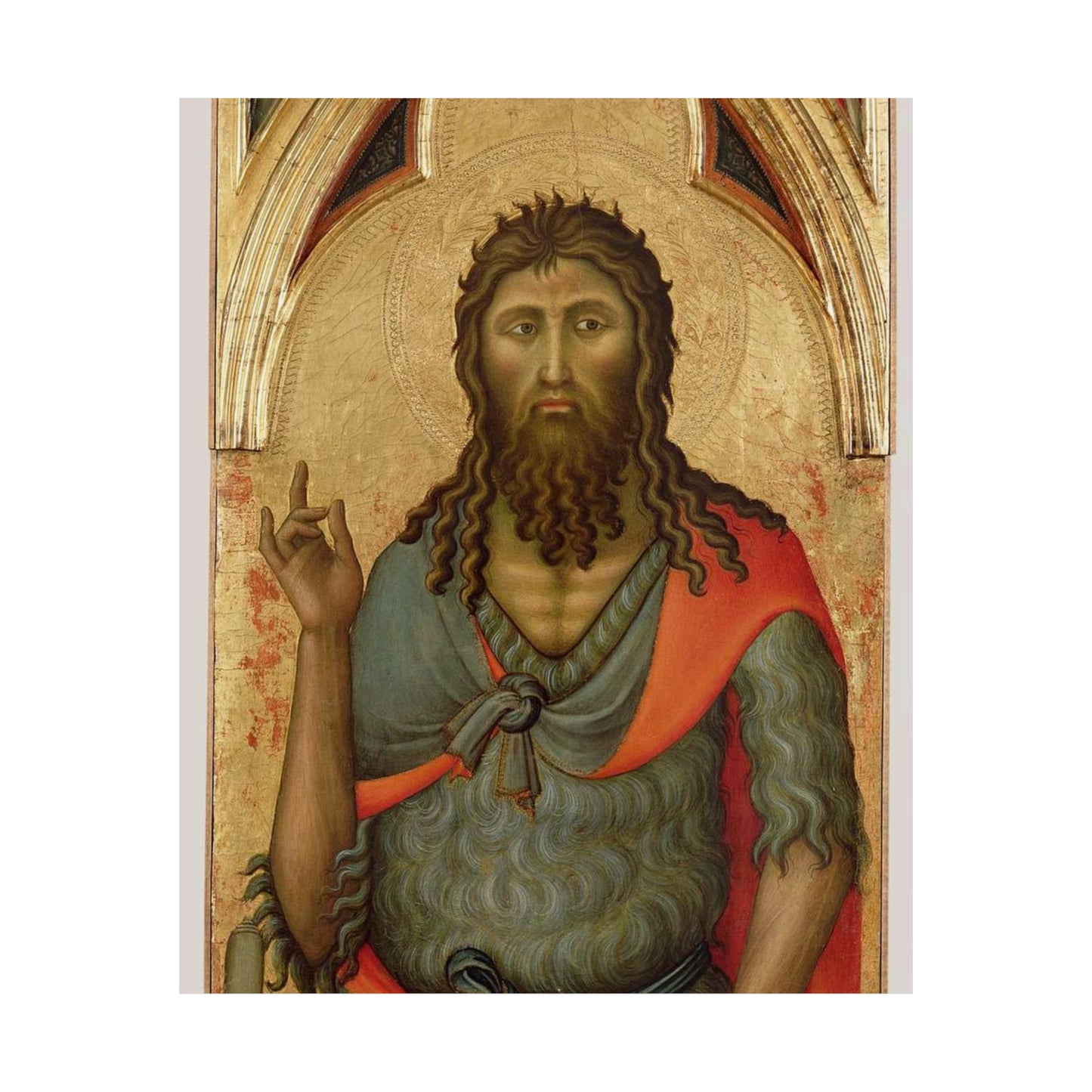 Luca di Tommè (Italian, active 1355 - 1389) - Saint John the Baptist - Google Art Project High Quality Matte Wall Art Poster for Home, Office, Classroom