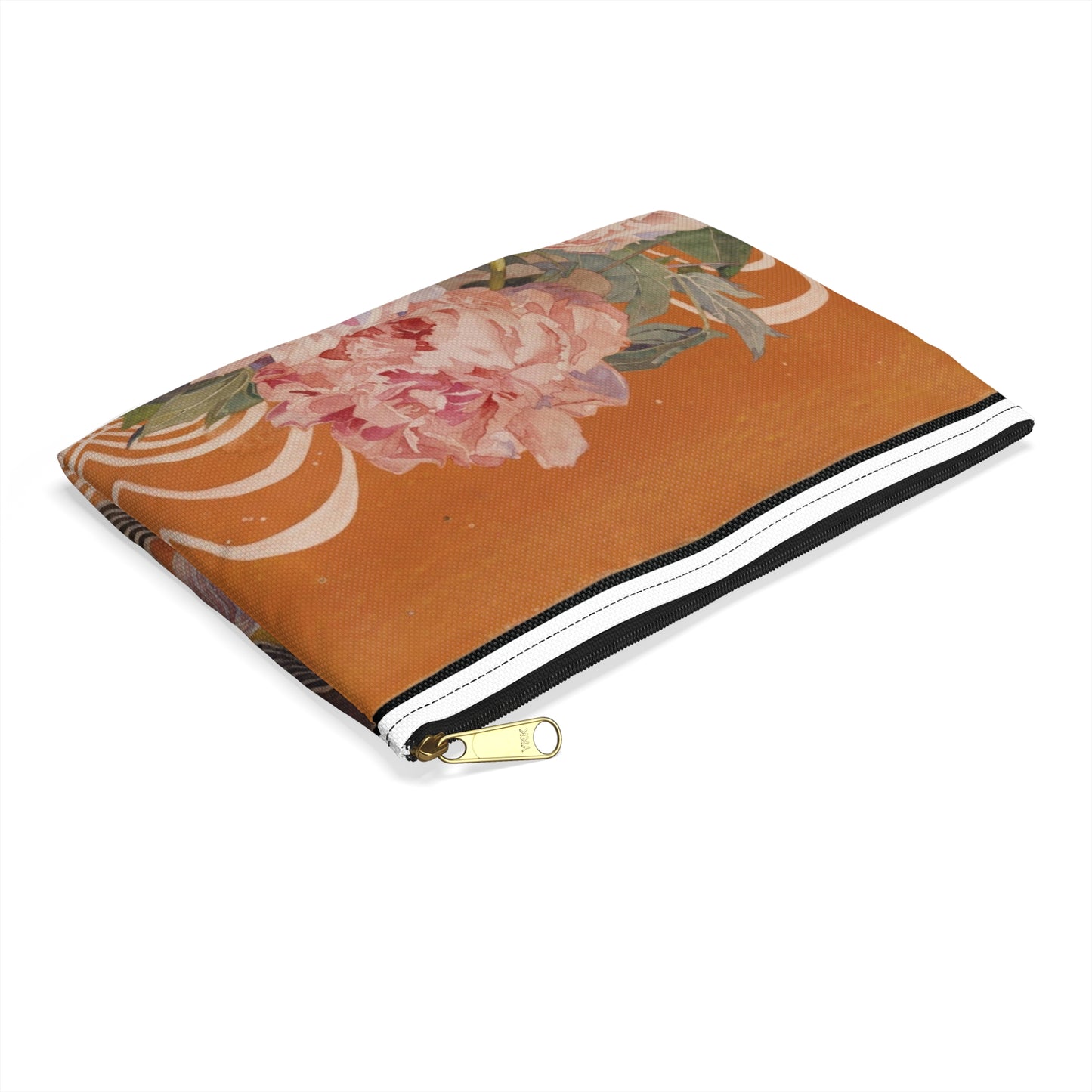 Peonies - Drawing. Public domain image. Large Organizer Pouch with Black Zipper