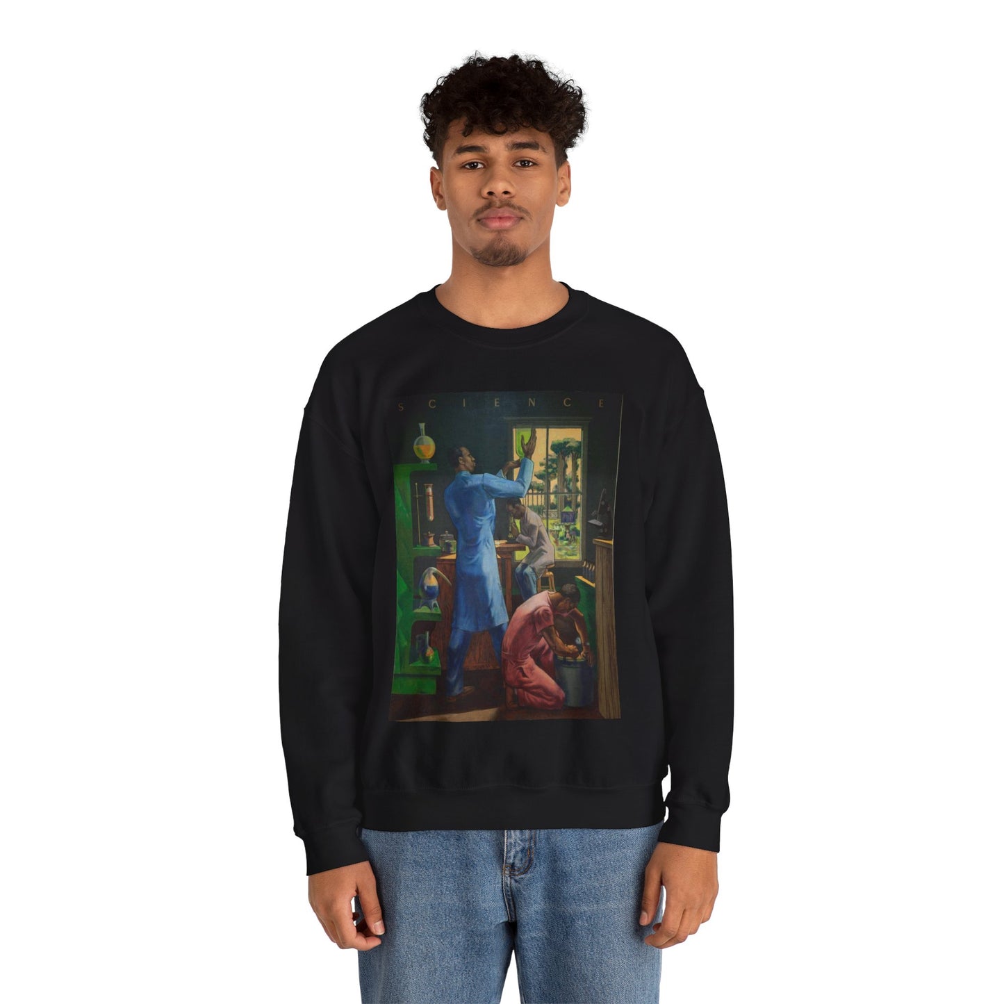 Mural "Religion," by Millard Owen Sheets at the Department of Interior Building, Washington, D.C. Black Heavy Blend Adult Crew Neck SweatShirt