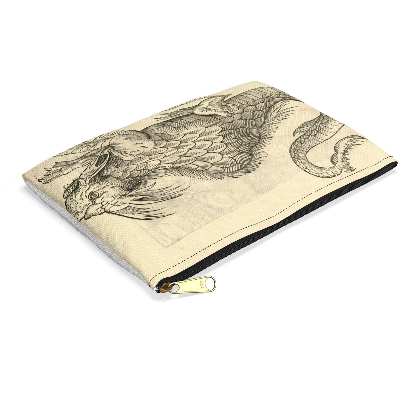Orobonis Piscis effigies - Public domain portrait drawing  Large Organizer Pouch with Black Zipper