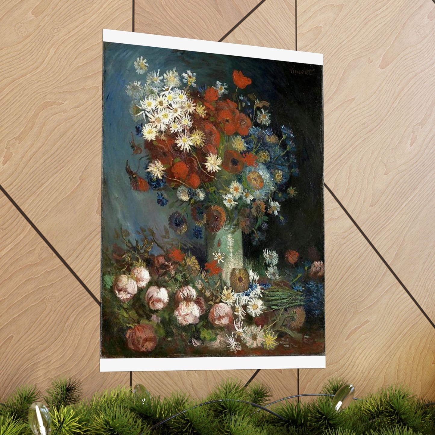 Still life with meadow flowers and roses Van Gogh 1886 High Quality Matte Wall Art Poster for Home, Office, Classroom