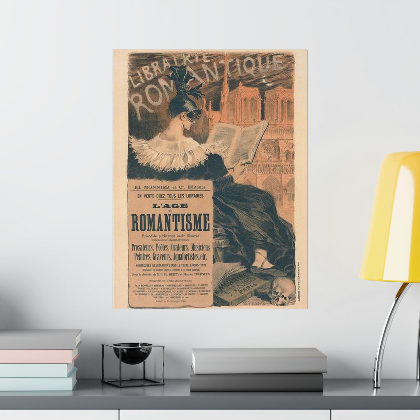 Affiche pour la "Librairie Romantique". High Quality Matte Wall Art Poster for Home, Office, Classroom