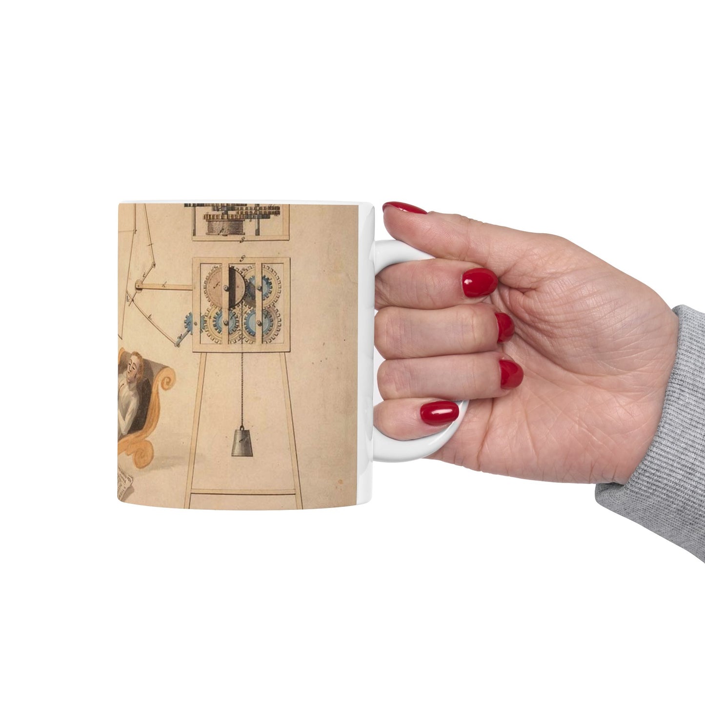 Patent drawing - Drawing of Fan Moved by Mechanism Public domain  image Beautiful Novelty Ceramic Coffee Mug 11oz