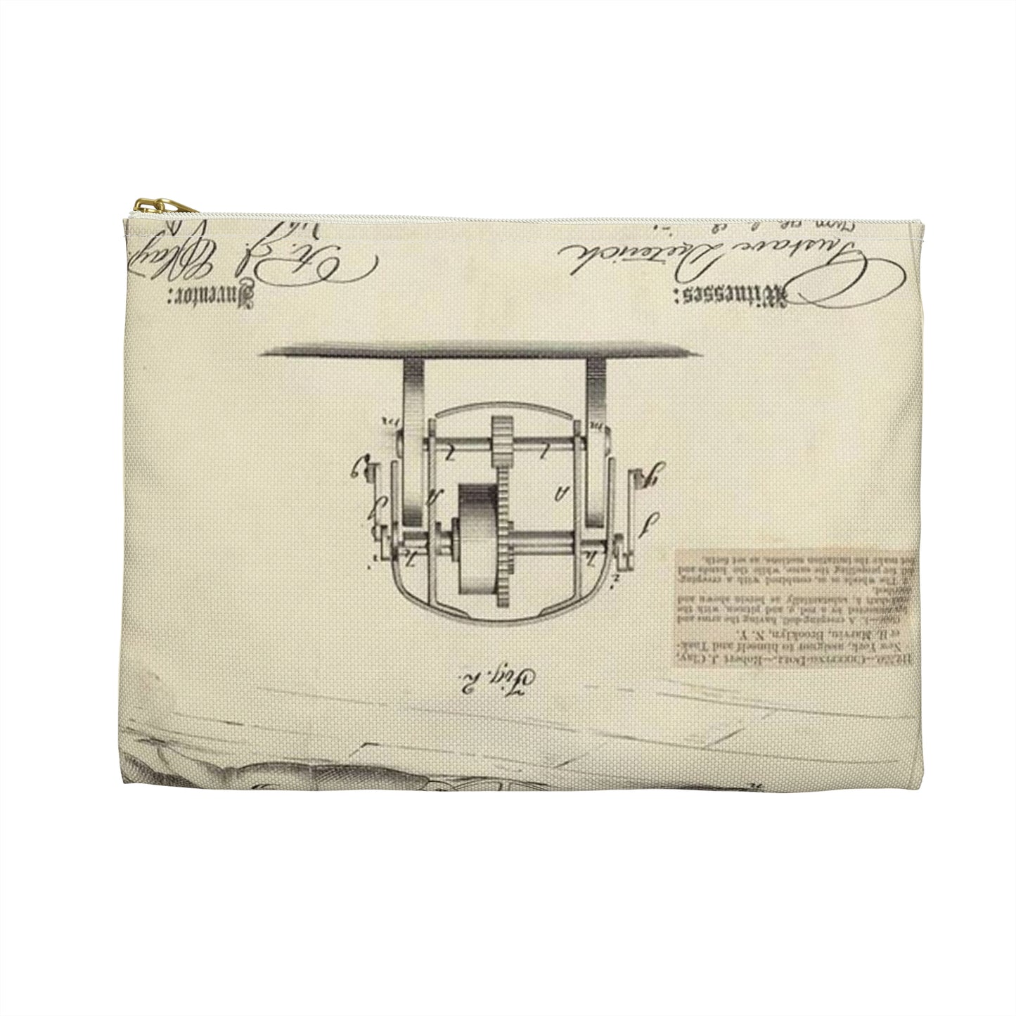 Patent drawing - Drawing of Creeping Baby Doll Public domain  image Large Organizer Pouch with Black Zipper