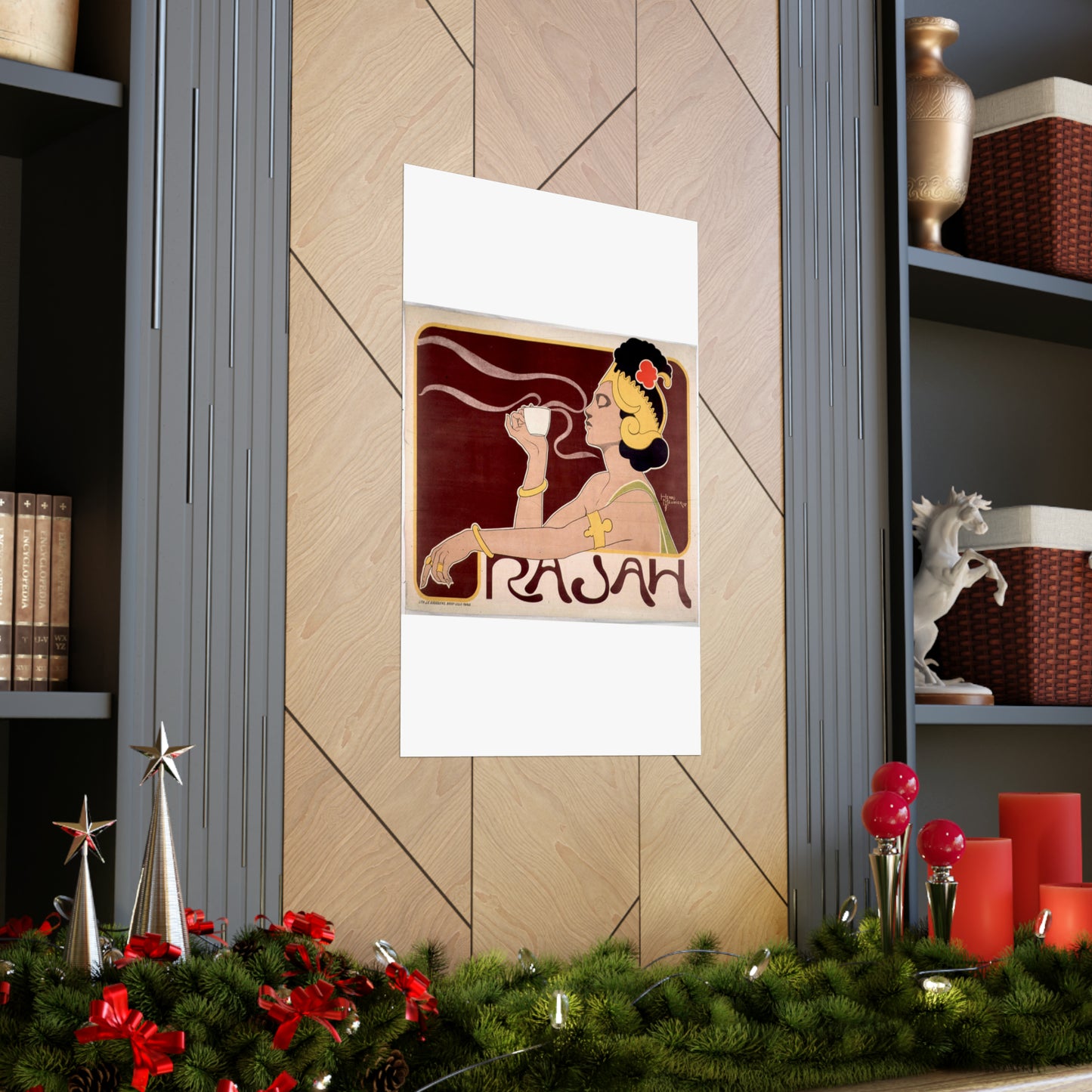 Poster - Rajah, Art Nouveau Poster - Public domain lithograph High Quality Matte Wall Art Poster for Home, Office, Classroom