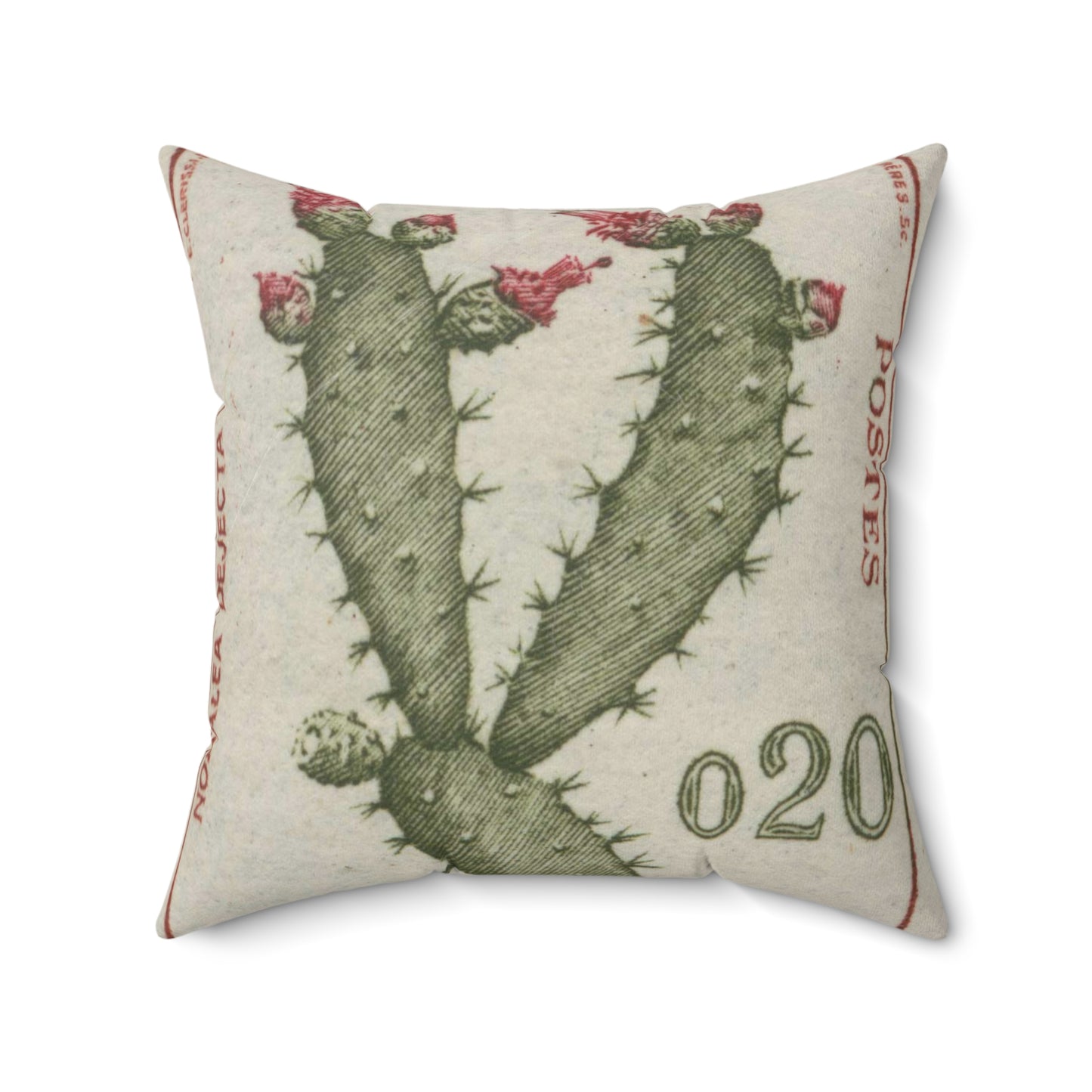 Frimärke ur Gösta Bodmans filatelistiska motivsamling, påbörjad 1950.Frimärke från Monaco, 1960-62. Motiv av kaktus. "Rainer III serie: diverse". Decorative Accent Square Pillow