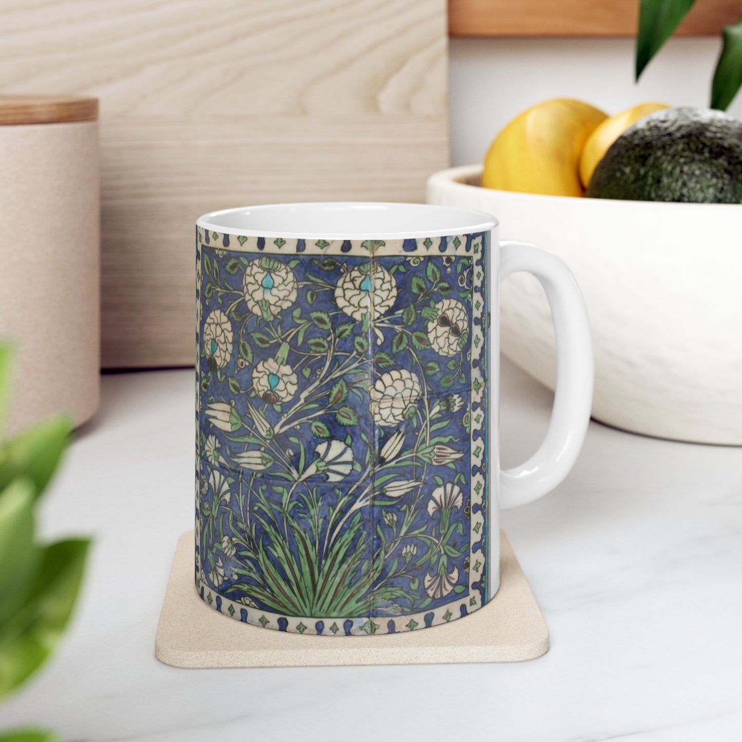 Tile Panel, 15th century - Public domain photo of museum object Beautiful Novelty Ceramic Coffee Mug 11oz