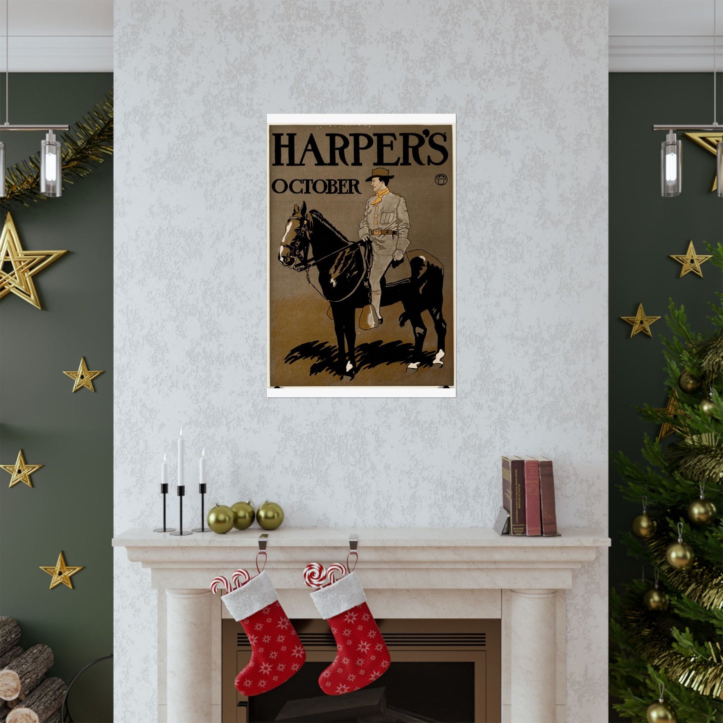 Edward Penfield - Edward Penfield, Harper's October High Quality Matte Wall Art Poster for Home, Office, Classroom