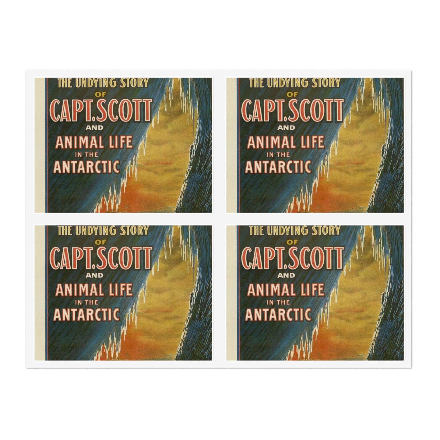 The Gaumont Co. L'T'D. London presents the motion picture records of the undying story of Capt. Scott and animal life in the Antarctic / The Morgan Lith. Co., Cleveland, O. Laminated UV Protective Vinyl Stickers