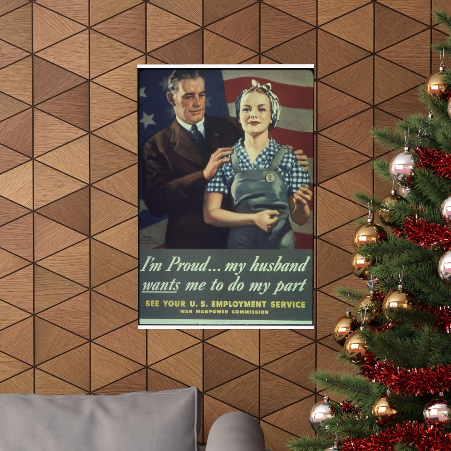 "I'm Proud...my husband wants me to do my part" - NARA - 513841 High Quality Matte Wall Art Poster for Home, Office, Classroom