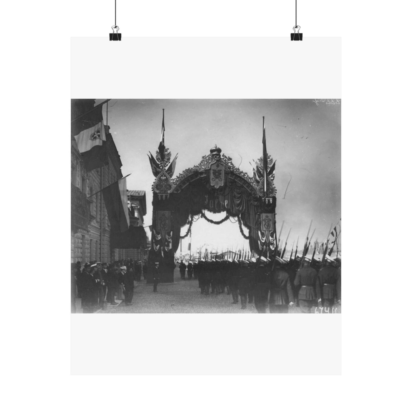 Triumphal gate built for a Visit of the Italian King Victor Emmanuel III to Russia, 1902. High Quality Matte Wall Art Poster for Home, Office, Classroom