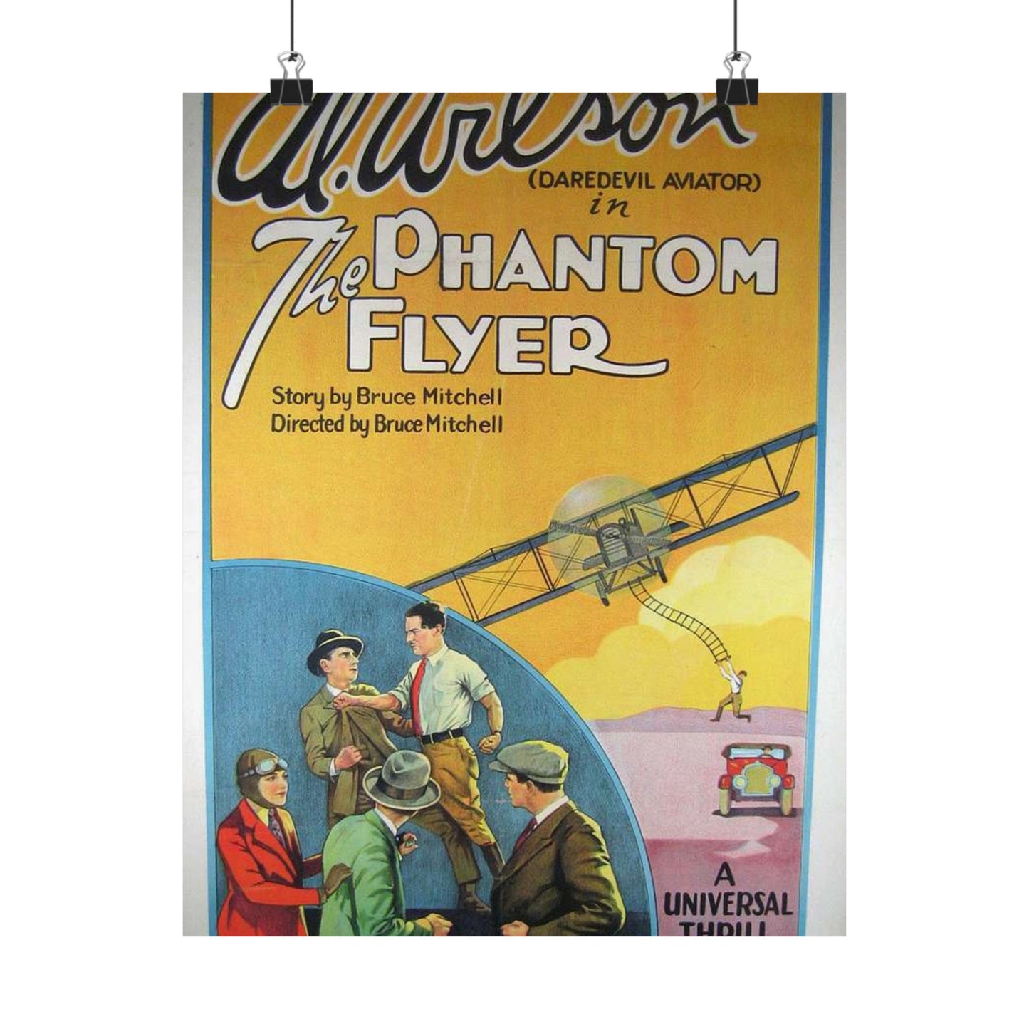Phantom Flyer 1928 - Art Deco public domain image High Quality Matte Wall Art Poster for Home, Office, Classroom