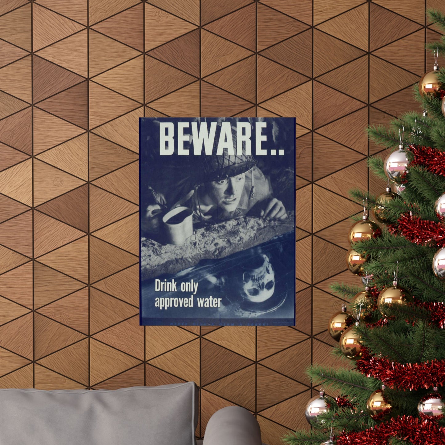 "Beware, drink only approved water." - NARA - 513965 High Quality Matte Wall Art Poster for Home, Office, Classroom