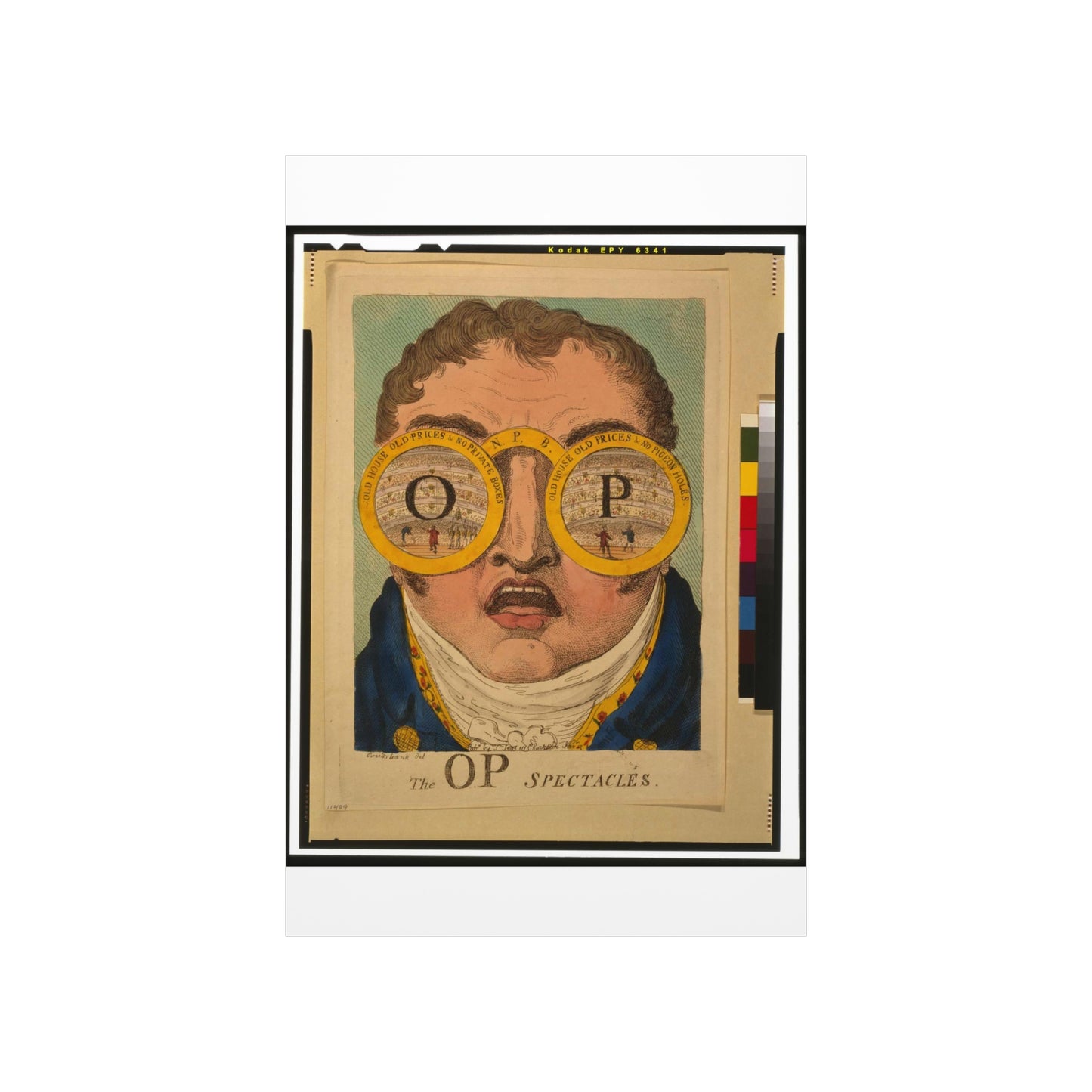 The OP spectacles / Cruikshank del., British Cartoon Print High Quality Matte Wall Art Poster for Home, Office, Classroom