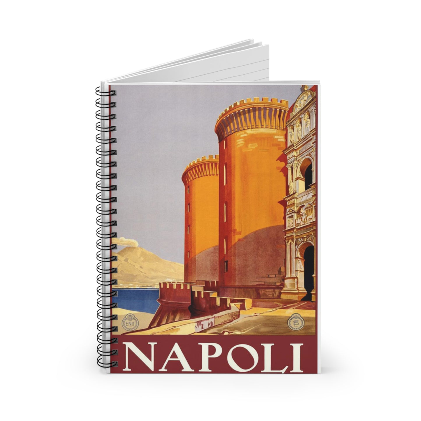 Napoli. Vintage Travel Poster., Italy Spiral Bound Ruled Notebook with Printed Cover