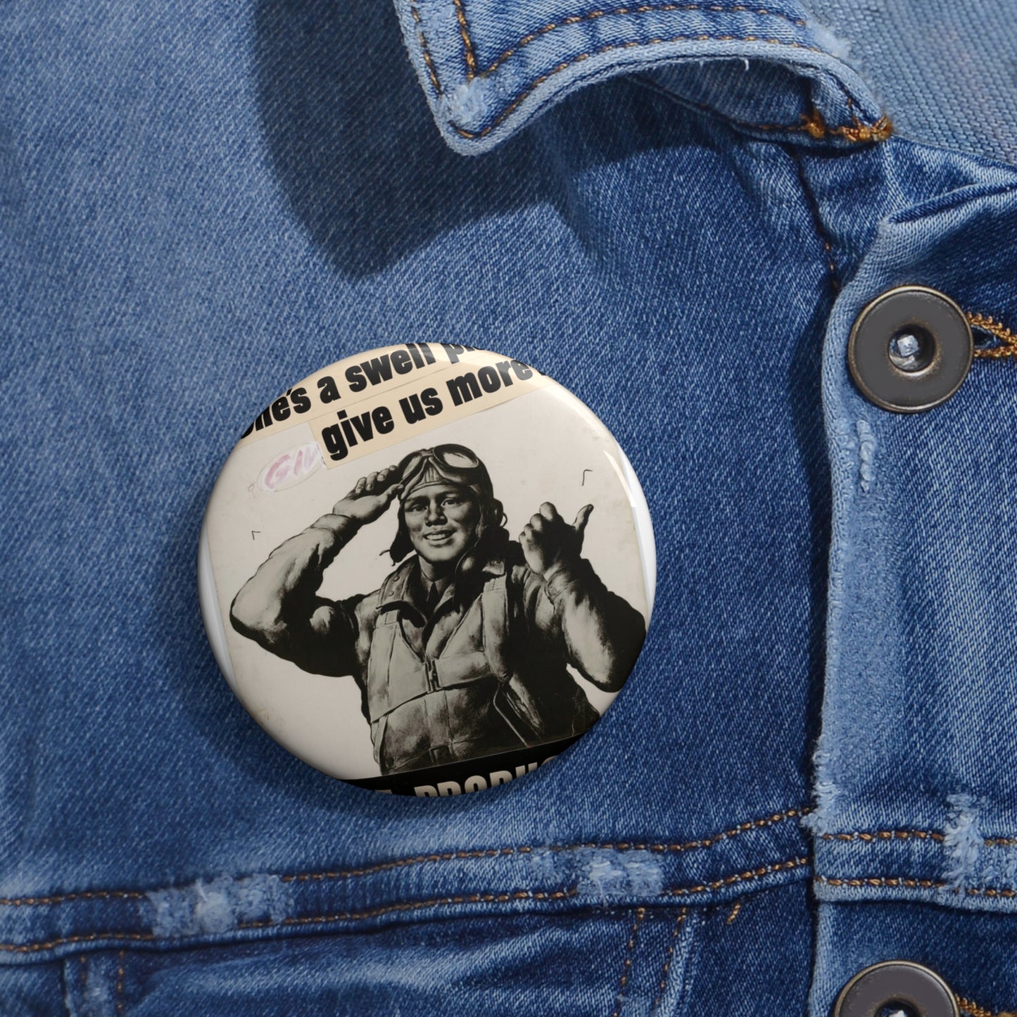 She's a swell plane - give us more!  MORE PRODUCTION [Riggs] Pin Buttons with Crisp Design